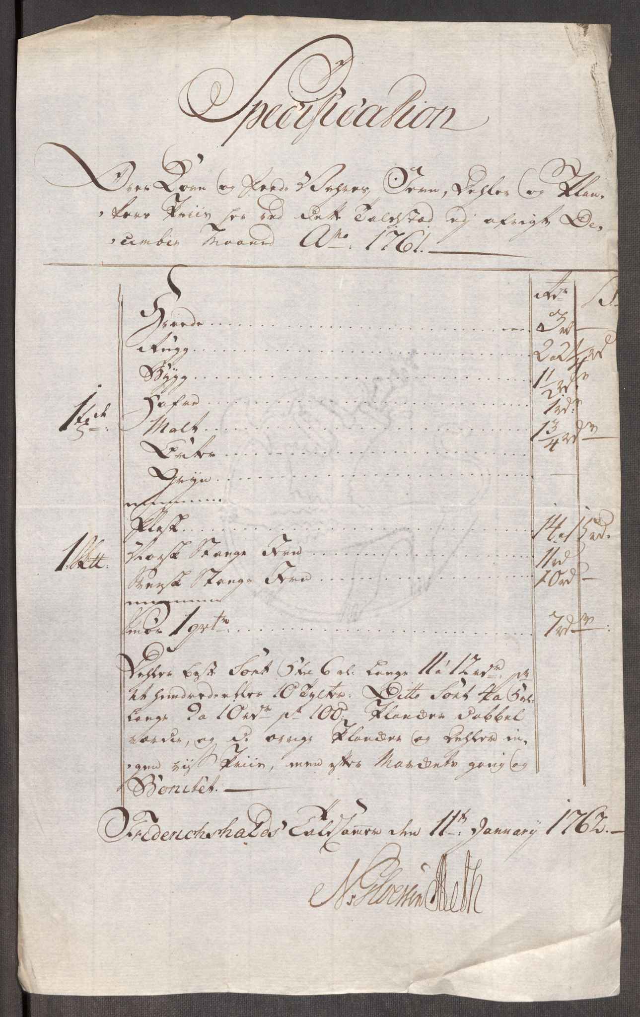 Rentekammeret inntil 1814, Realistisk ordnet avdeling, AV/RA-EA-4070/Oe/L0007: [Ø1]: Priskuranter, 1761-1763, p. 34