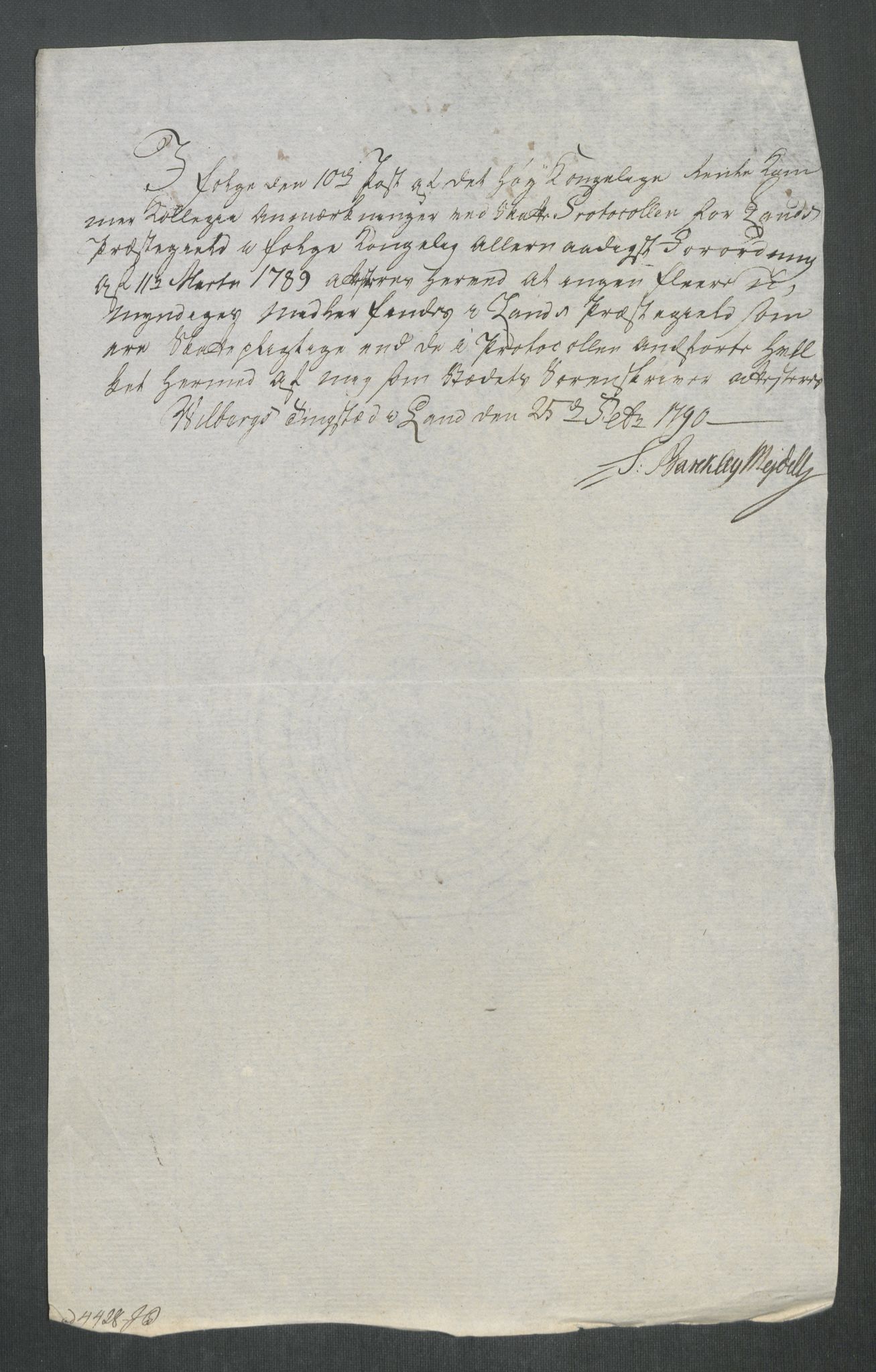 Rentekammeret inntil 1814, Reviderte regnskaper, Mindre regnskaper, AV/RA-EA-4068/Rf/Rfe/L0053: Trondheim. Tønsberg, Valdres fogderi, 1789, p. 406