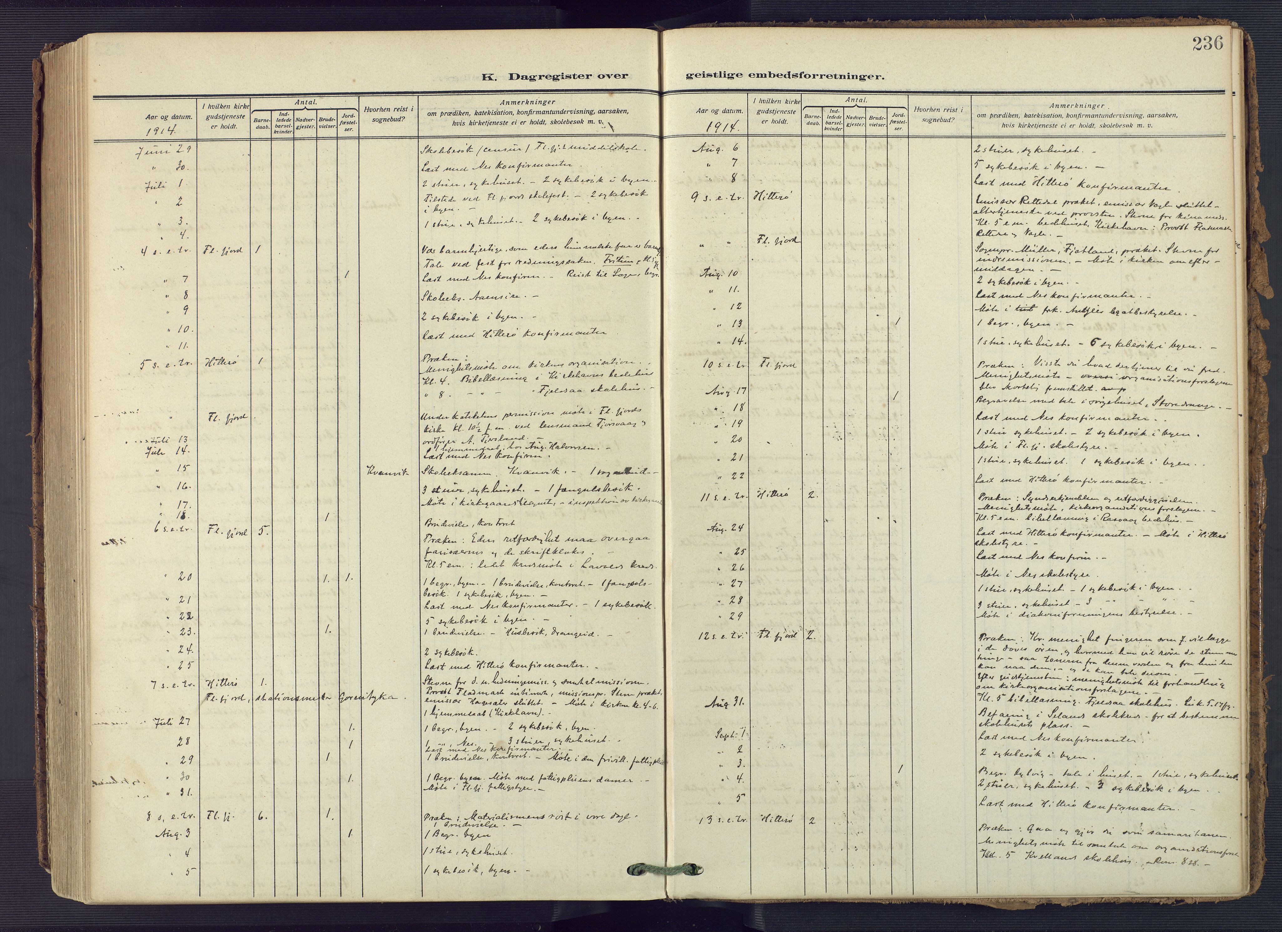 Flekkefjord sokneprestkontor, SAK/1111-0012/F/Fa/Fac/L0010: Parish register (official) no. A 10, 1910-1927, p. 236