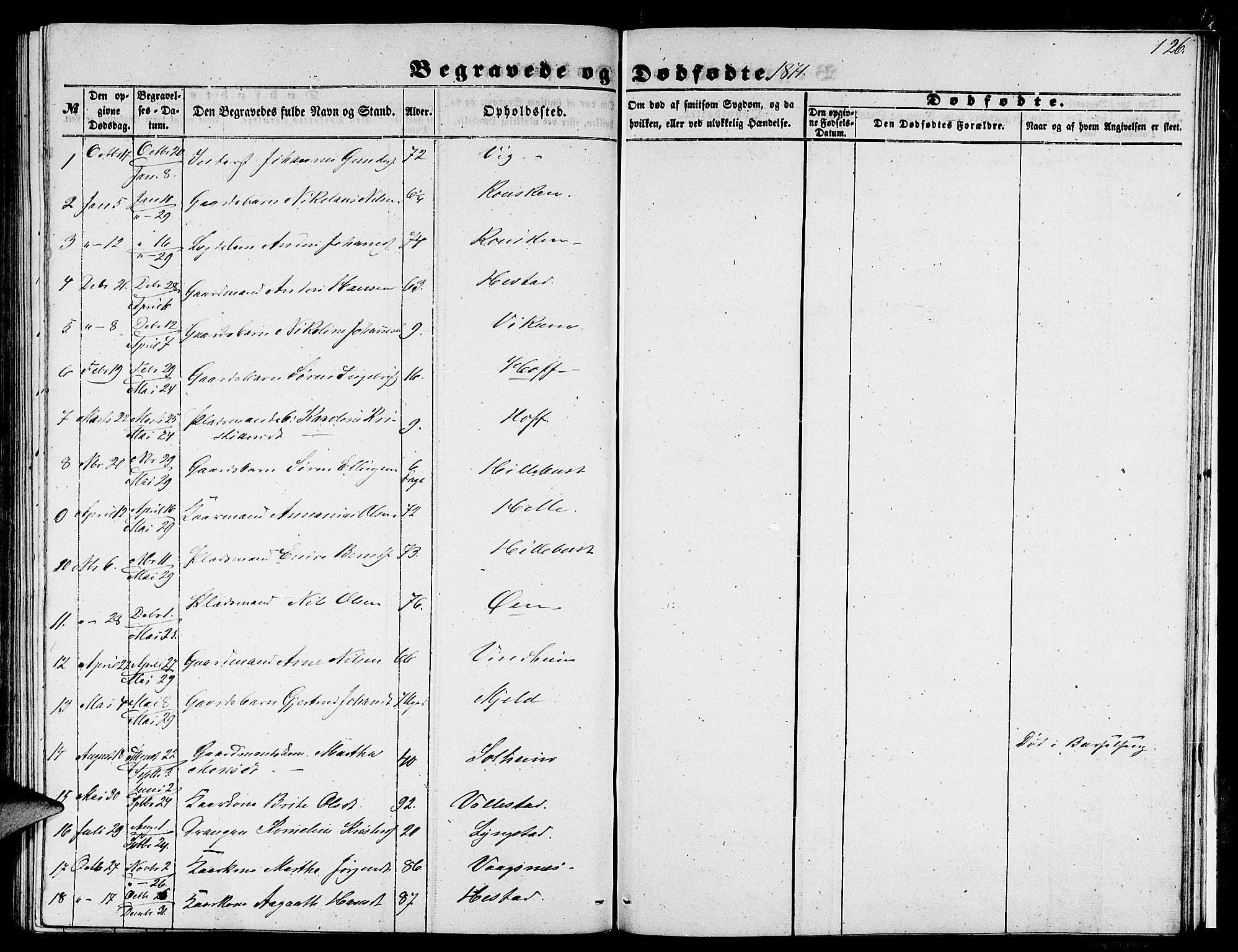 Gaular sokneprestembete, SAB/A-80001/H/Hab: Parish register (copy) no. C 1, 1853-1877, p. 126