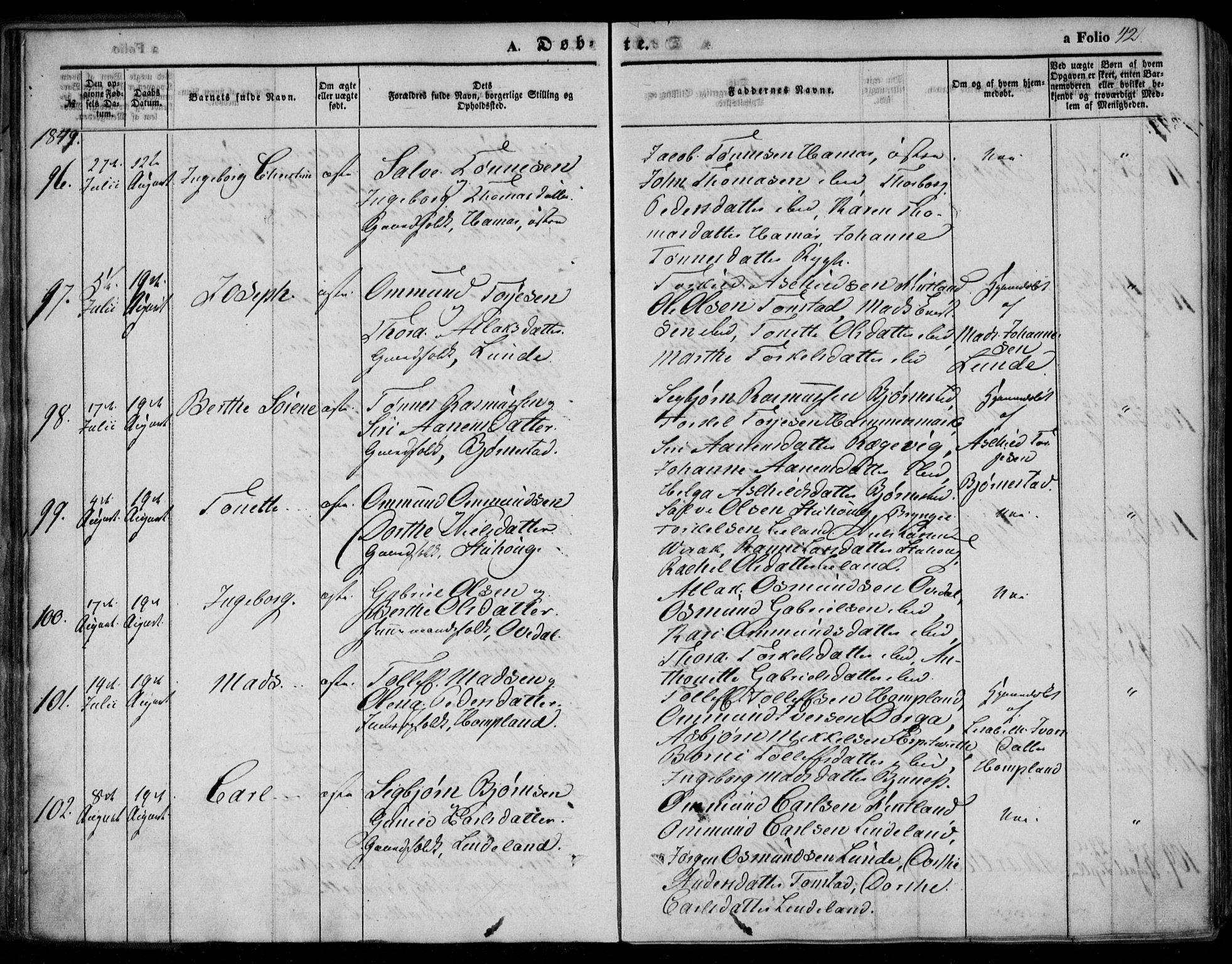 Bakke sokneprestkontor, AV/SAK-1111-0002/F/Fa/Faa/L0005: Parish register (official) no. A 5, 1847-1855, p. 42