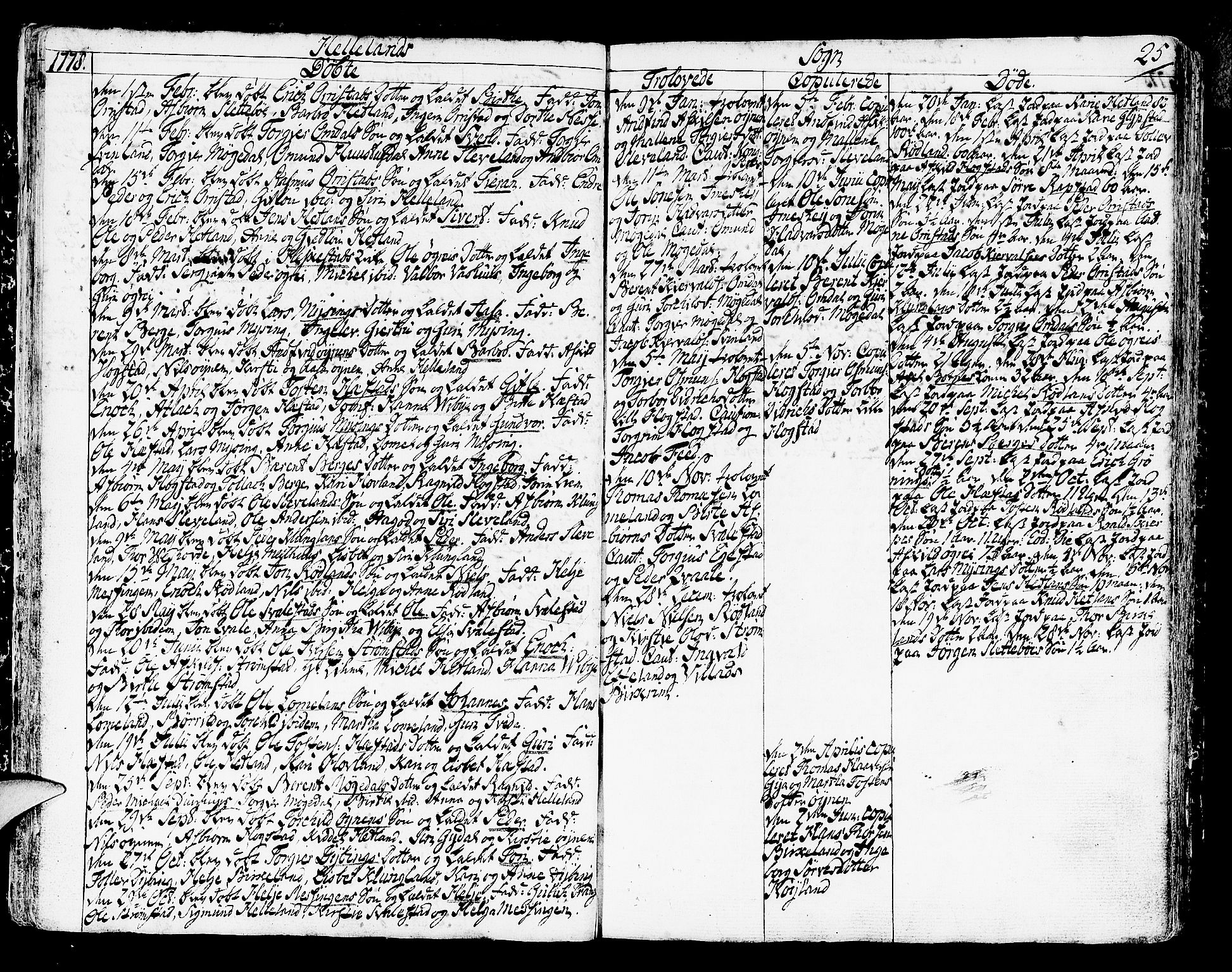 Helleland sokneprestkontor, AV/SAST-A-101810: Parish register (official) no. A 2 /1, 1762-1791, p. 25