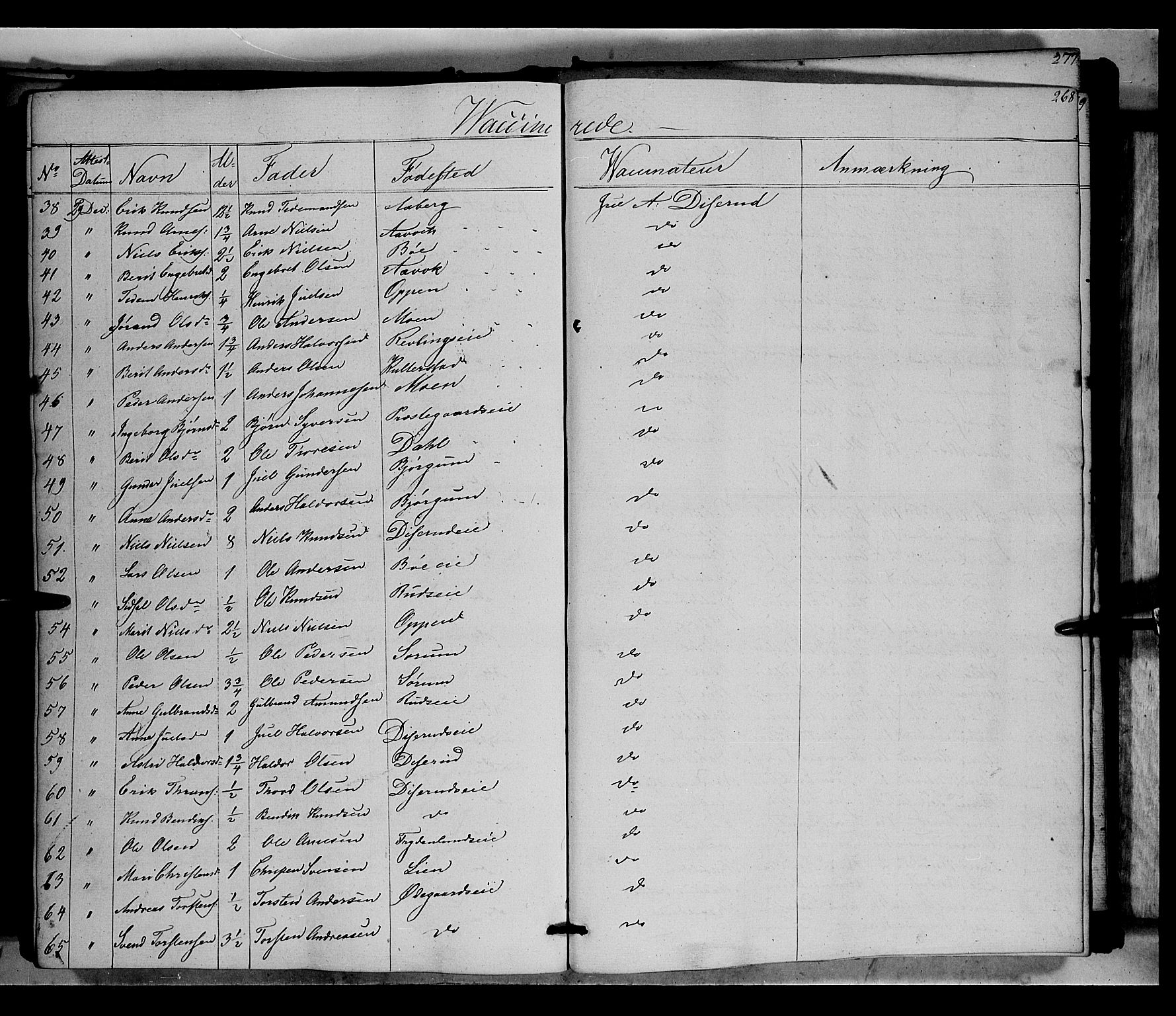 Nord-Aurdal prestekontor, SAH/PREST-132/H/Ha/Haa/L0004: Parish register (official) no. 4, 1842-1863, p. 268