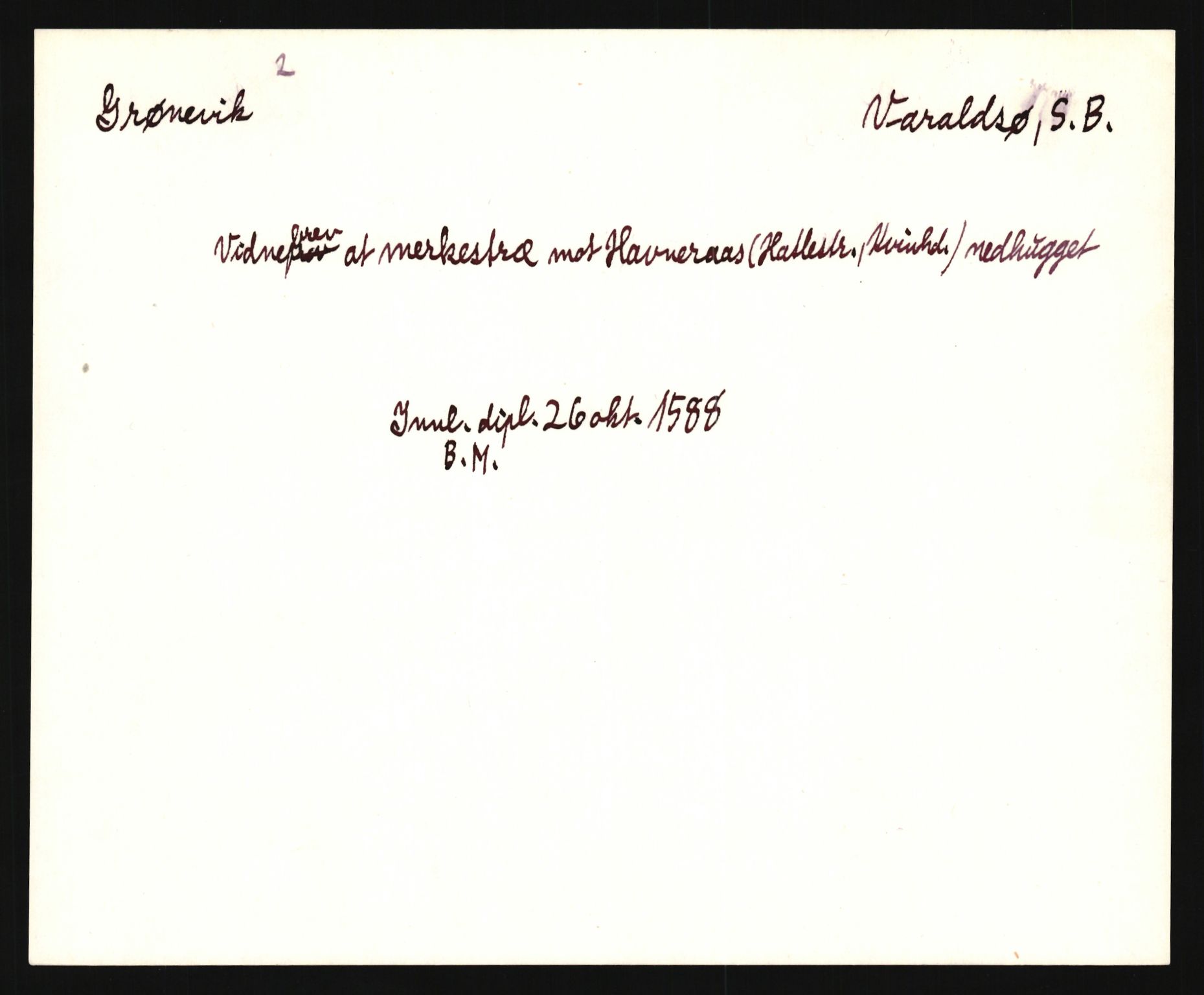 Riksarkivets diplomsamling, AV/RA-EA-5965/F35/F35e/L0028: Registreringssedler Hordaland 1, 1400-1700, p. 23