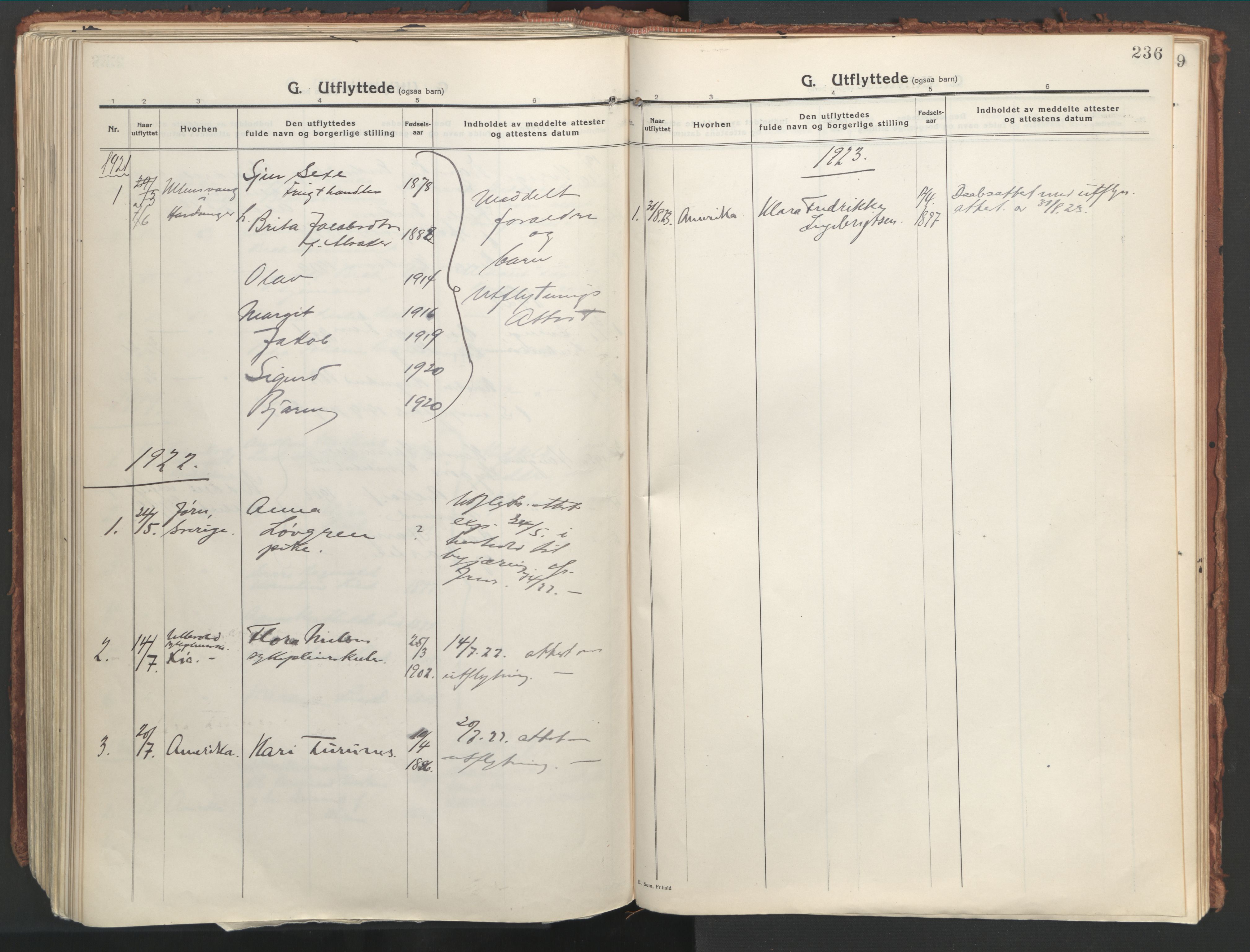 Ministerialprotokoller, klokkerbøker og fødselsregistre - Møre og Romsdal, AV/SAT-A-1454/529/L0462: Parish register (official) no. 529A12, 1917-1924, p. 236