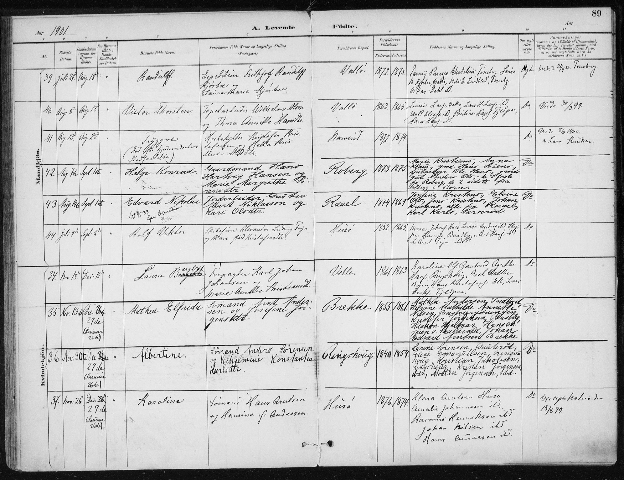 Sem kirkebøker, AV/SAKO-A-5/F/Fb/L0005: Parish register (official) no. II 5, 1892-1904, p. 89