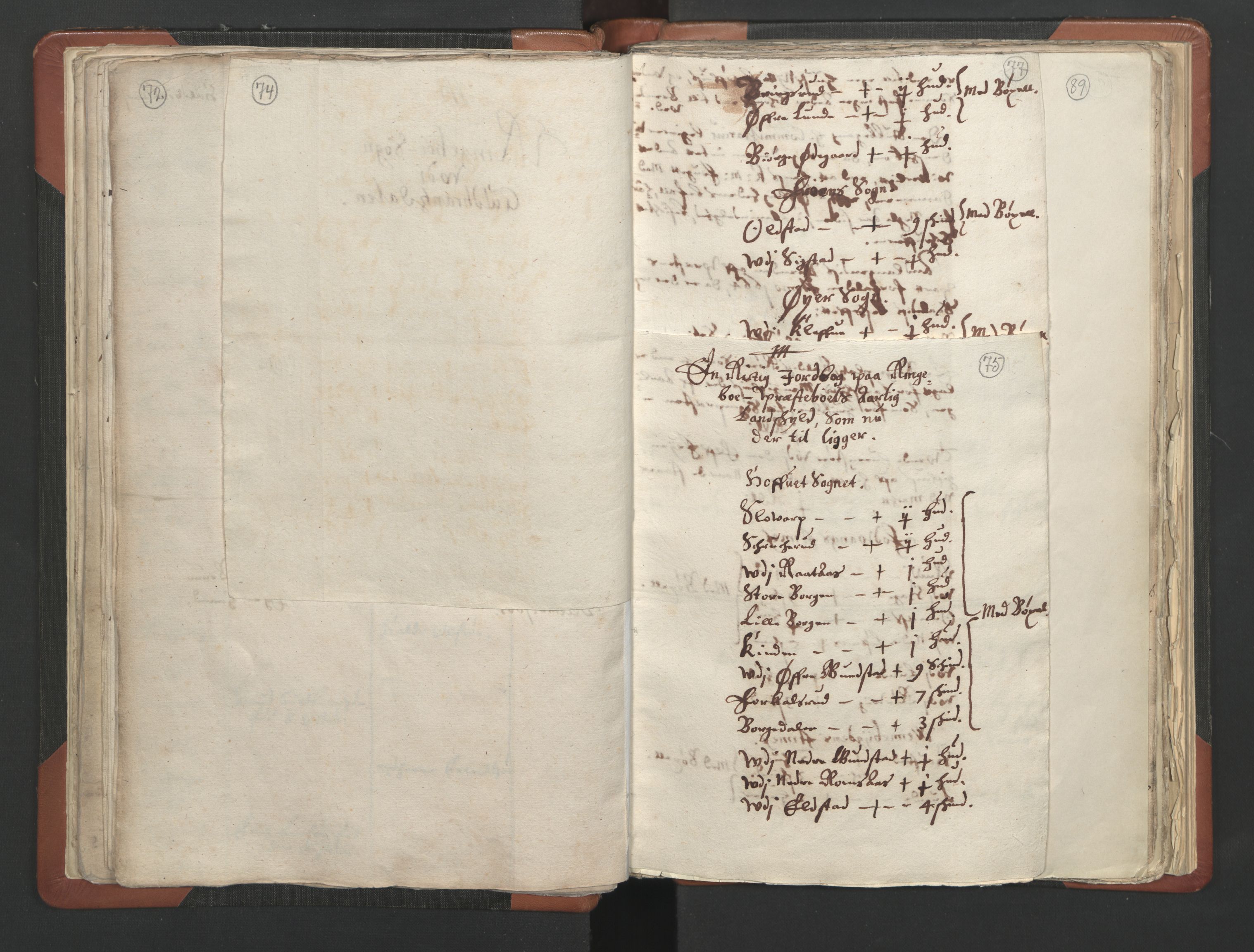 RA, Vicar's Census 1664-1666, no. 6: Gudbrandsdal deanery, 1664-1666, p. 74-75