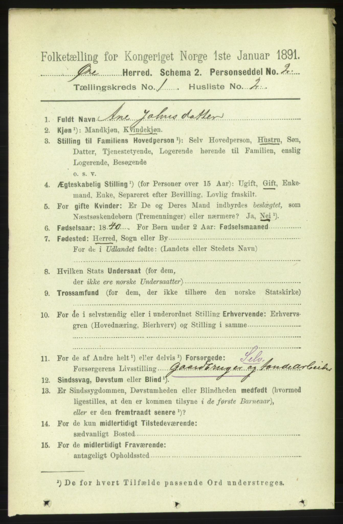 RA, 1891 census for 1558 Øre, 1891, p. 76