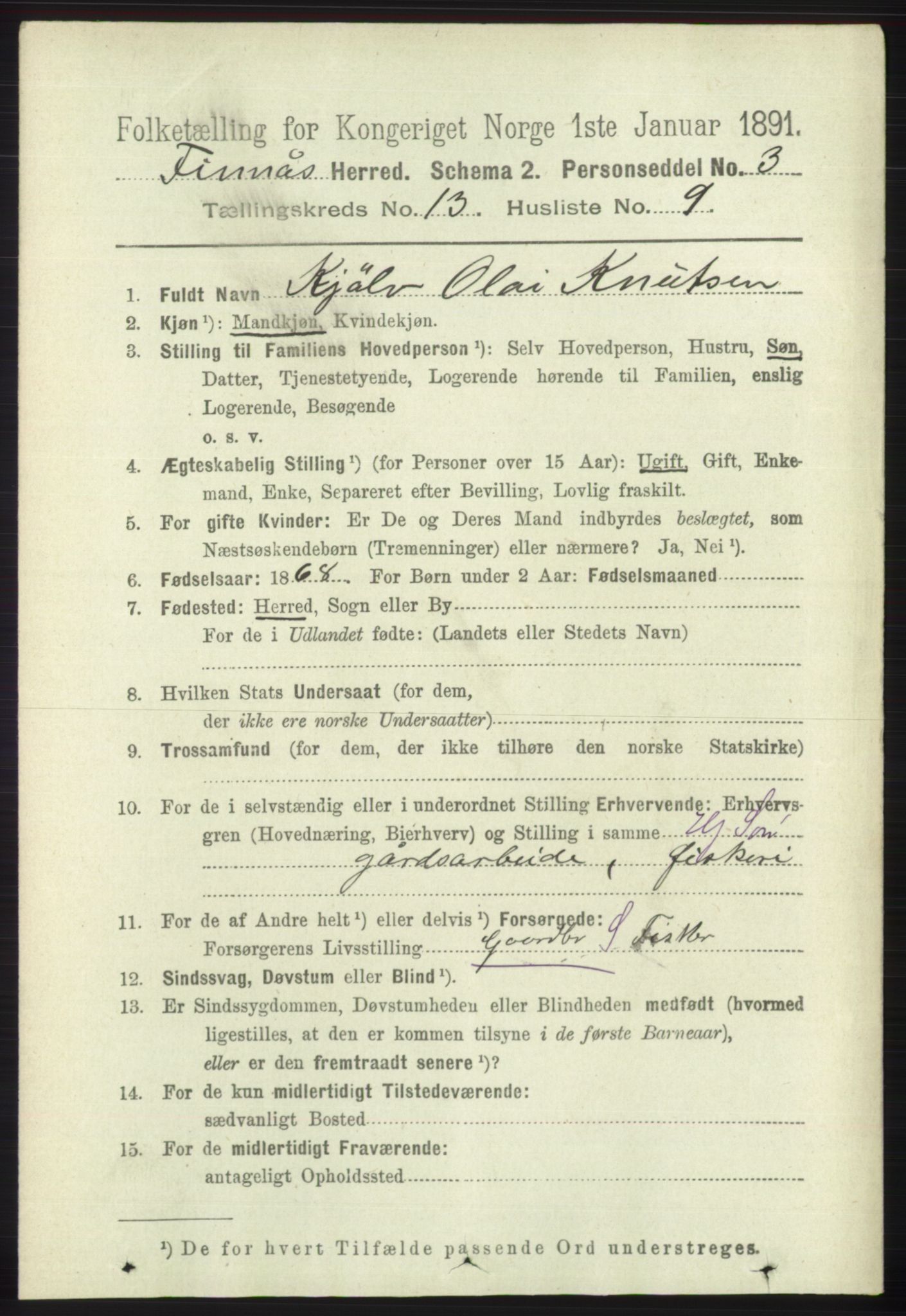 RA, 1891 census for 1218 Finnås, 1891, p. 5648