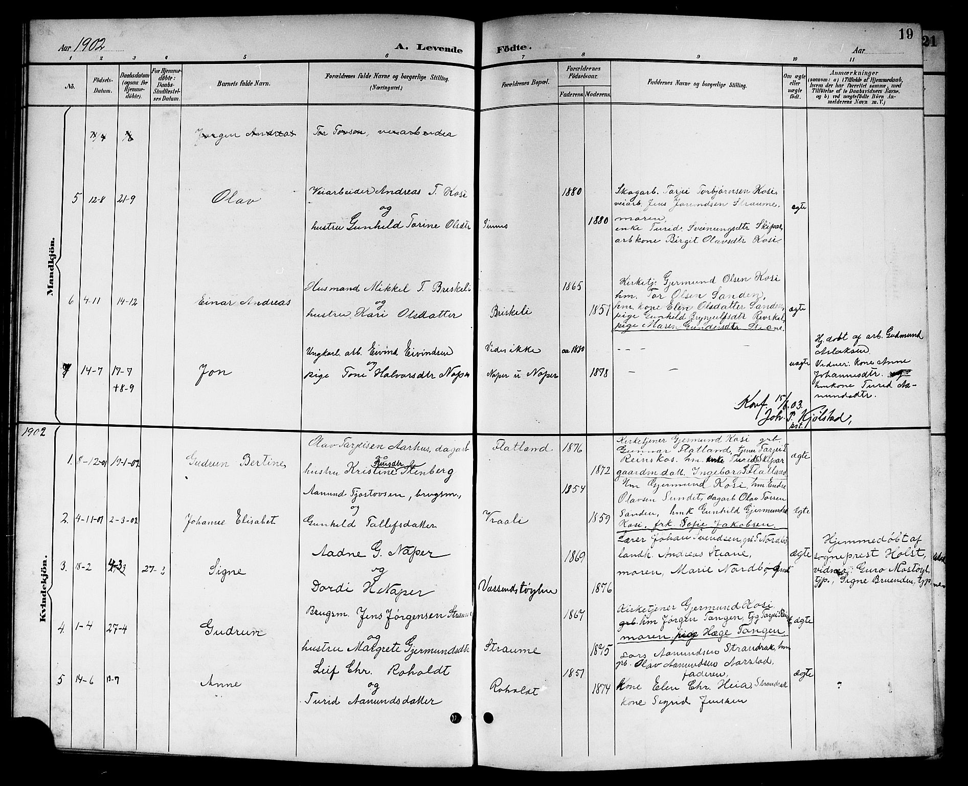 Kviteseid kirkebøker, SAKO/A-276/G/Gc/L0001: Parish register (copy) no. III 1, 1893-1916, p. 19