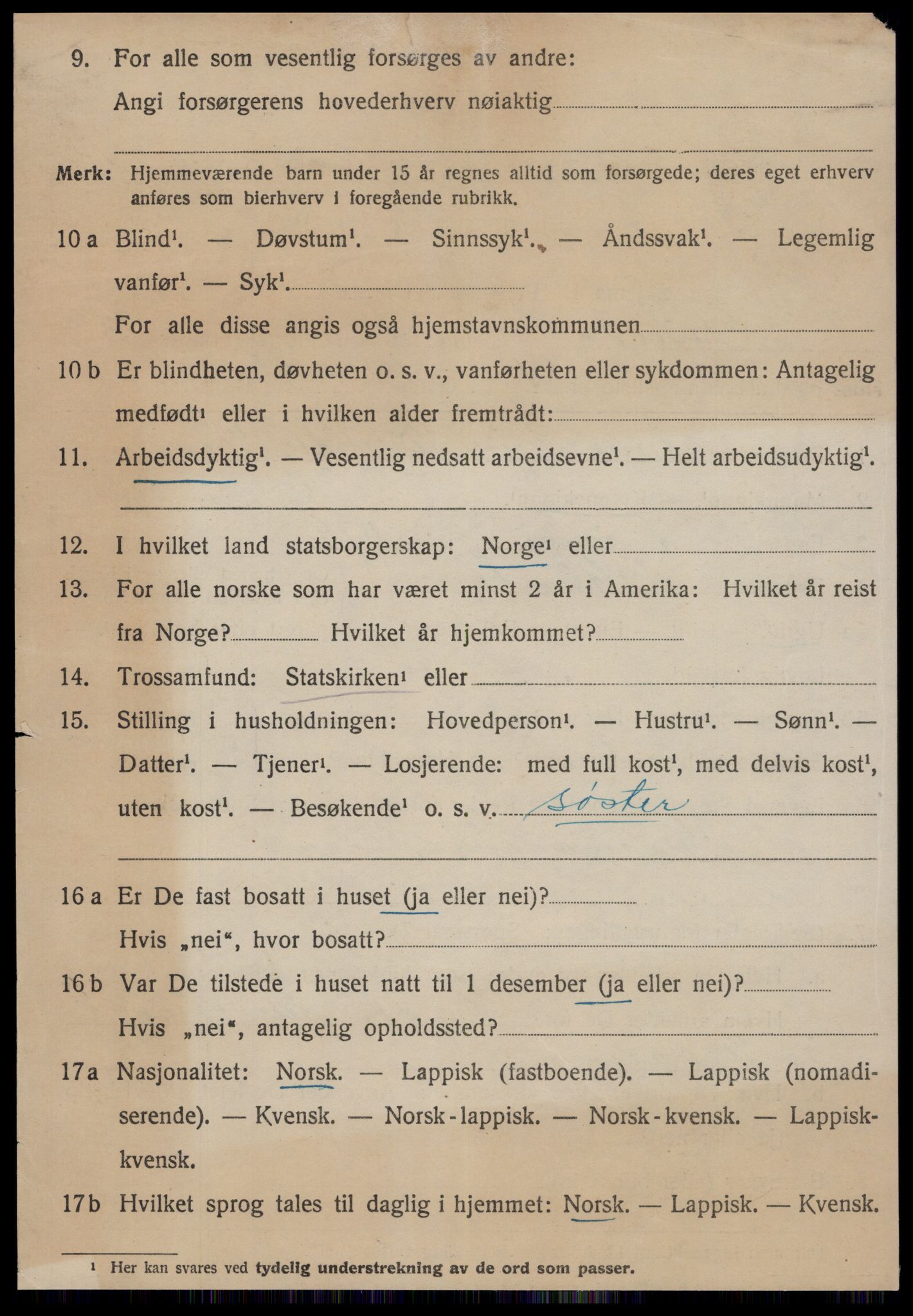 SAT, 1920 census for Strinda, 1920, p. 26499