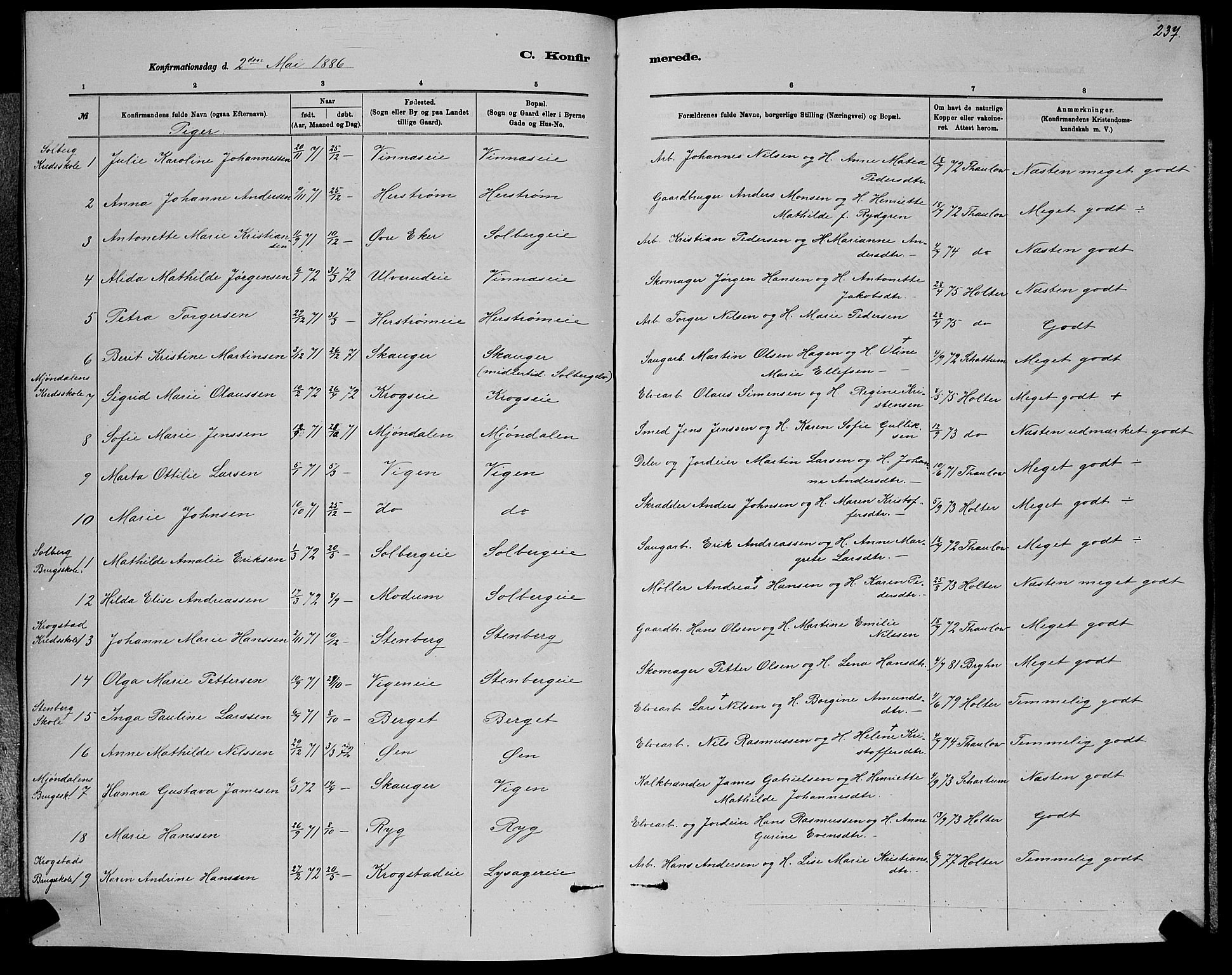 Nedre Eiker kirkebøker, AV/SAKO-A-612/G/Ga/L0002: Parish register (copy) no. 2, 1880-1896, p. 237