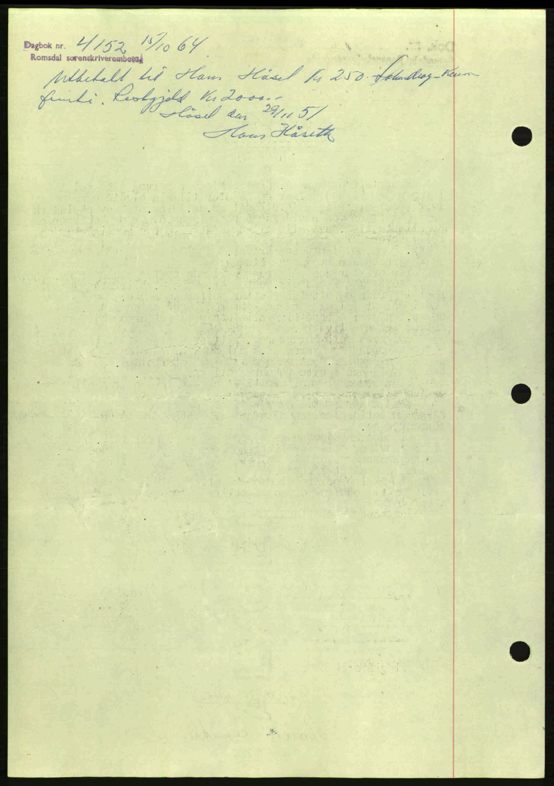 Romsdal sorenskriveri, AV/SAT-A-4149/1/2/2C: Mortgage book no. A17, 1944-1945, Diary no: : 256/1945