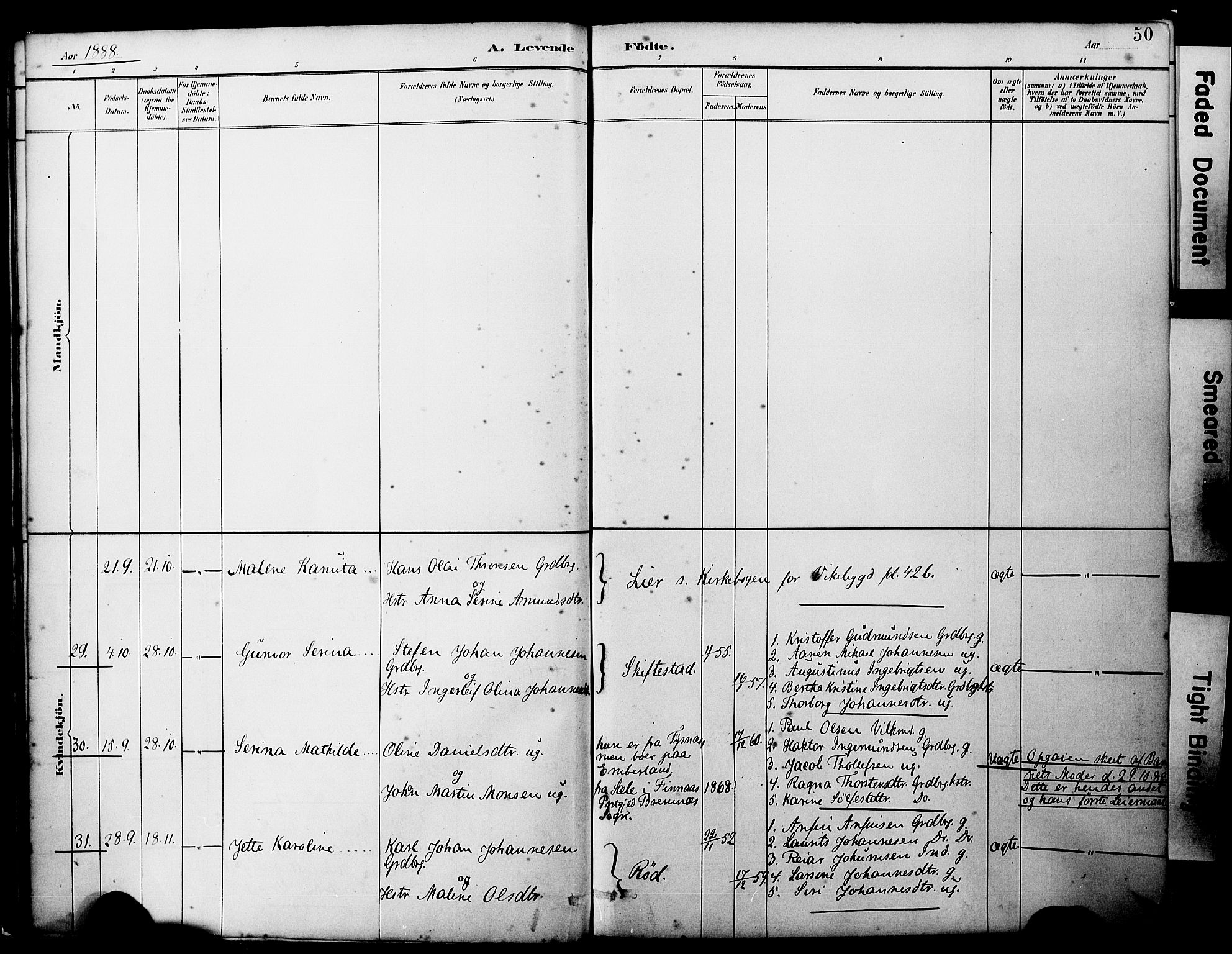 Sveio Sokneprestembete, AV/SAB-A-78501/H/Haa: Parish register (official) no. B 2, 1883-1894, p. 50