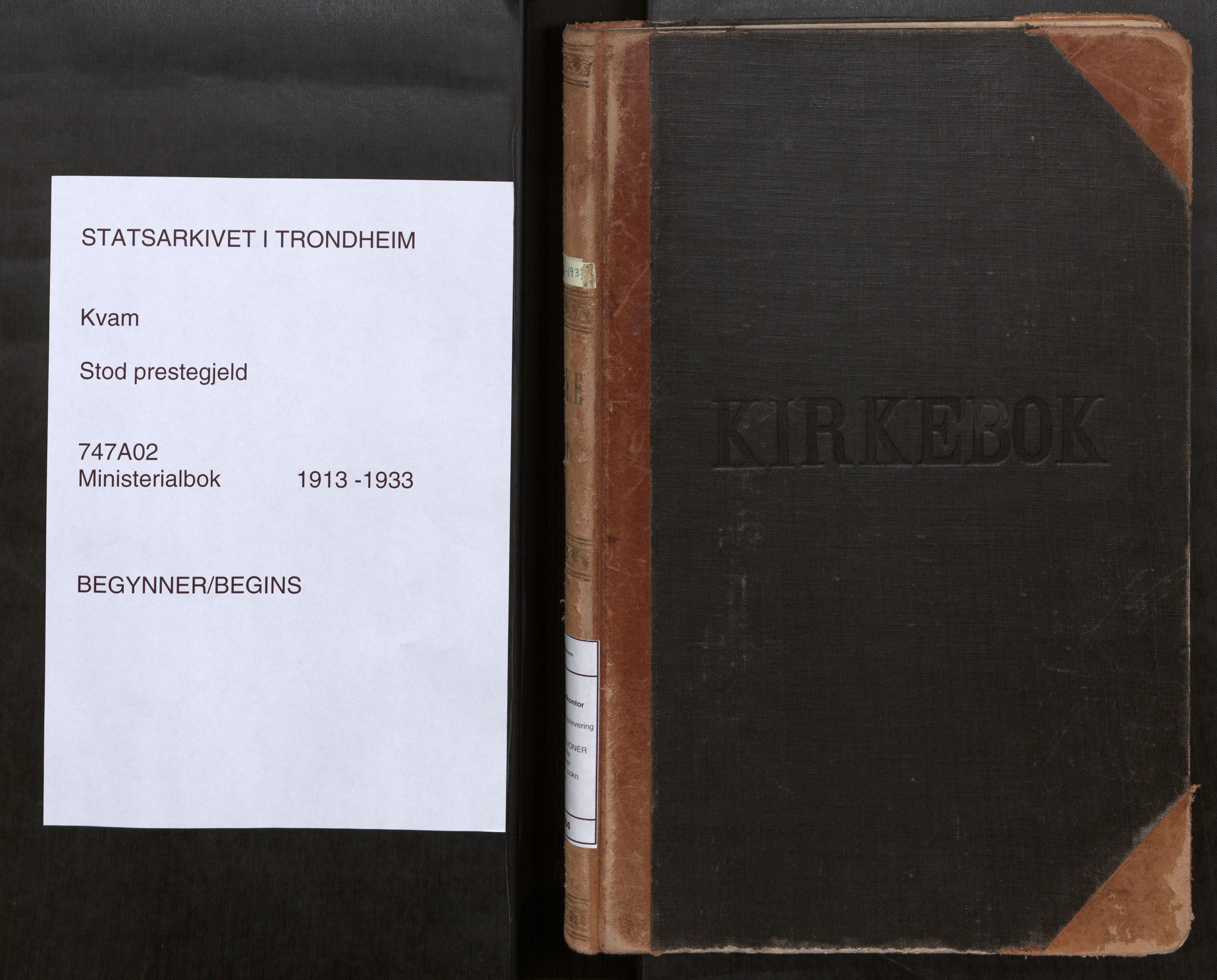 Stod sokneprestkontor, AV/SAT-A-1164/1/I/I1/I1a/L0004: Parish register (official) no. 4, 1913-1933