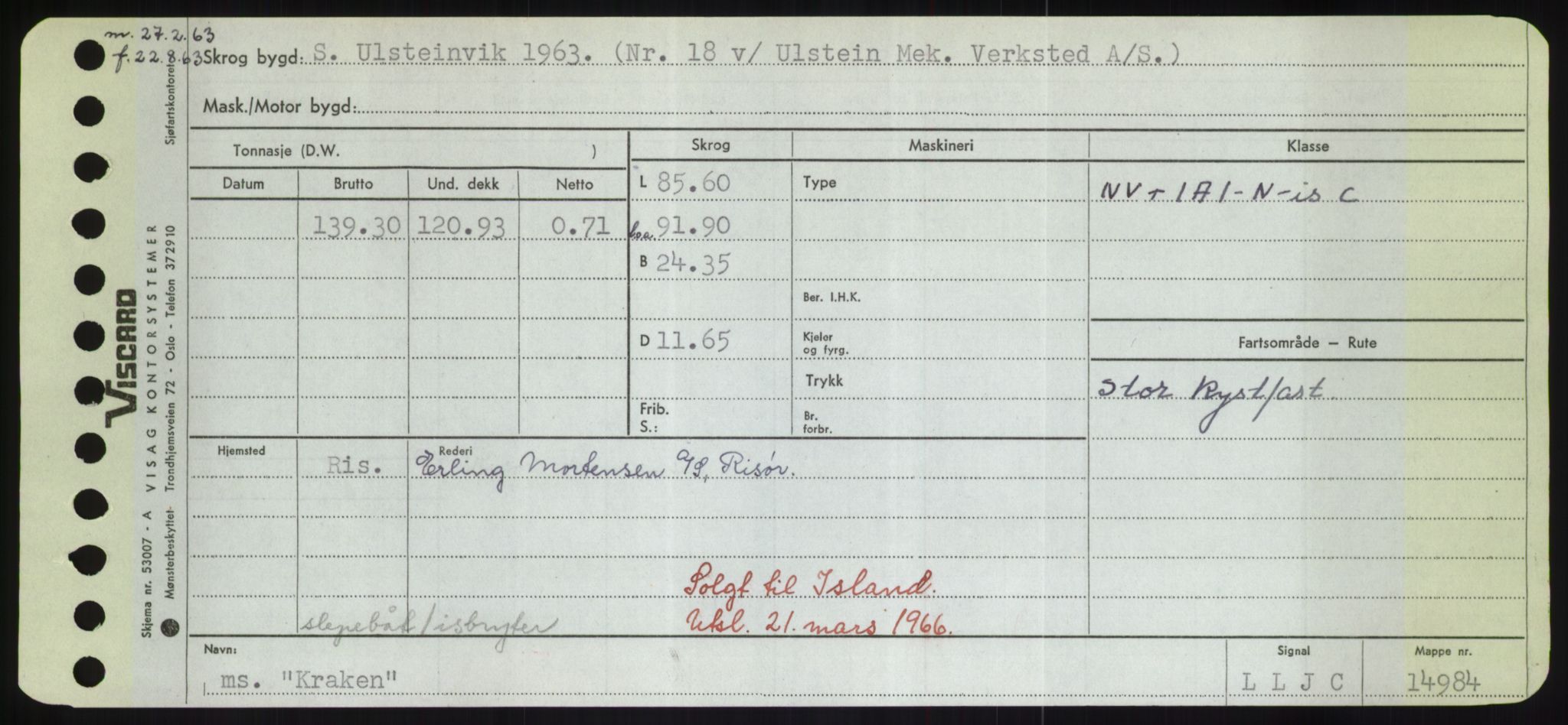 Sjøfartsdirektoratet med forløpere, Skipsmålingen, AV/RA-S-1627/H/Hd/L0021: Fartøy, Kor-Kår, p. 137