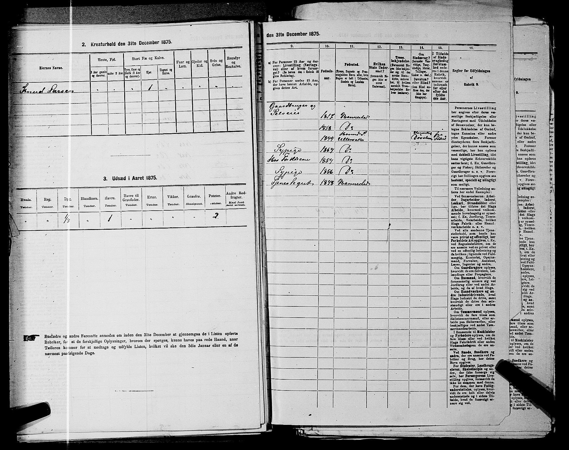 RA, 1875 census for 0235P Ullensaker, 1875, p. 1856