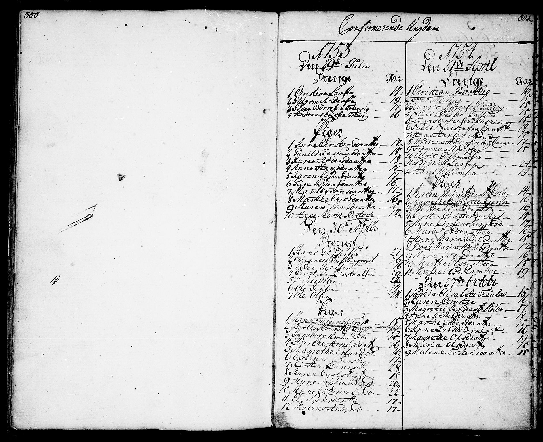 Moss prestekontor Kirkebøker, AV/SAO-A-2003/F/Fa/L0002: Parish register (official) no. I 2, 1753-1779, p. 500-501