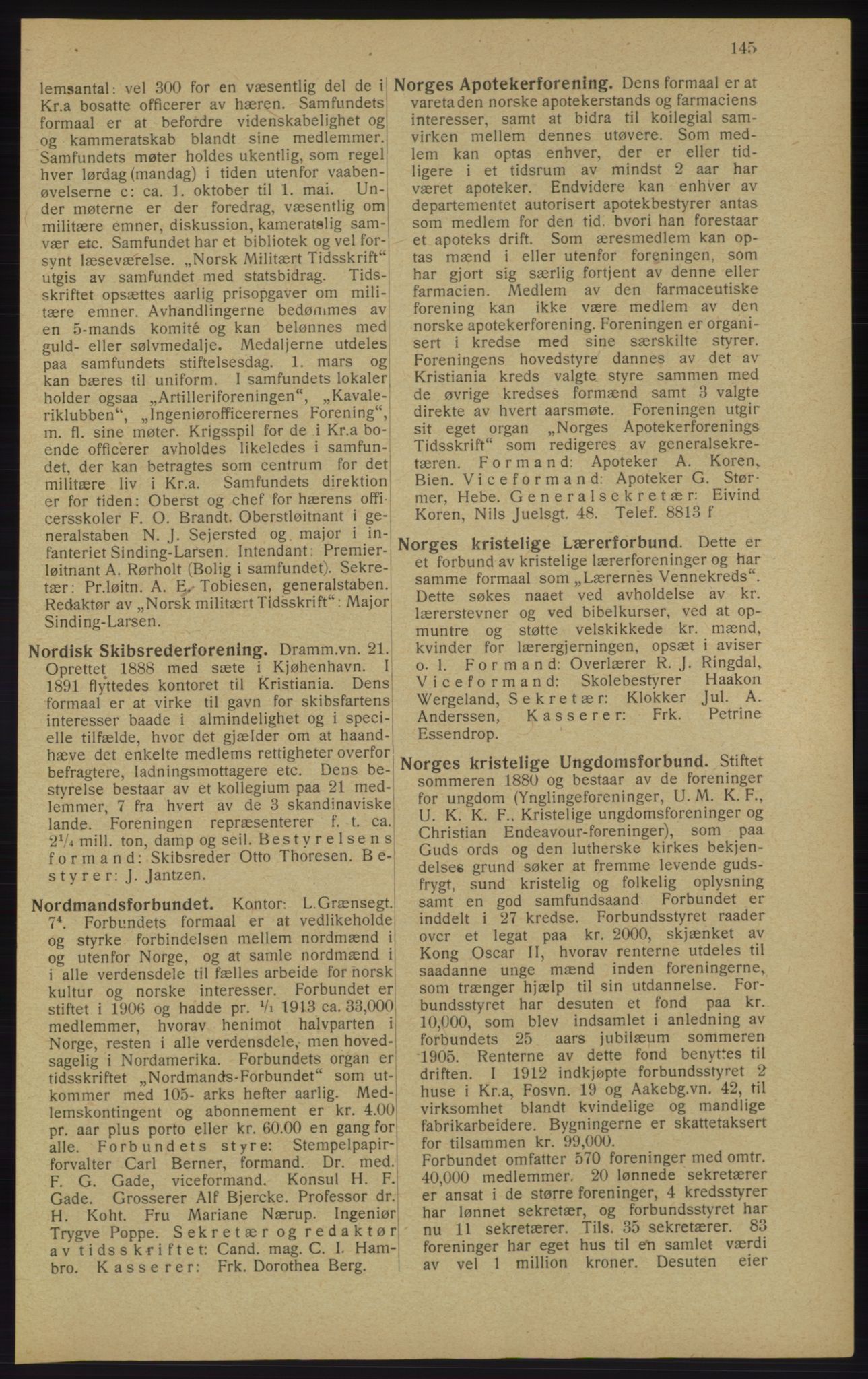 Kristiania/Oslo adressebok, PUBL/-, 1913, p. 147