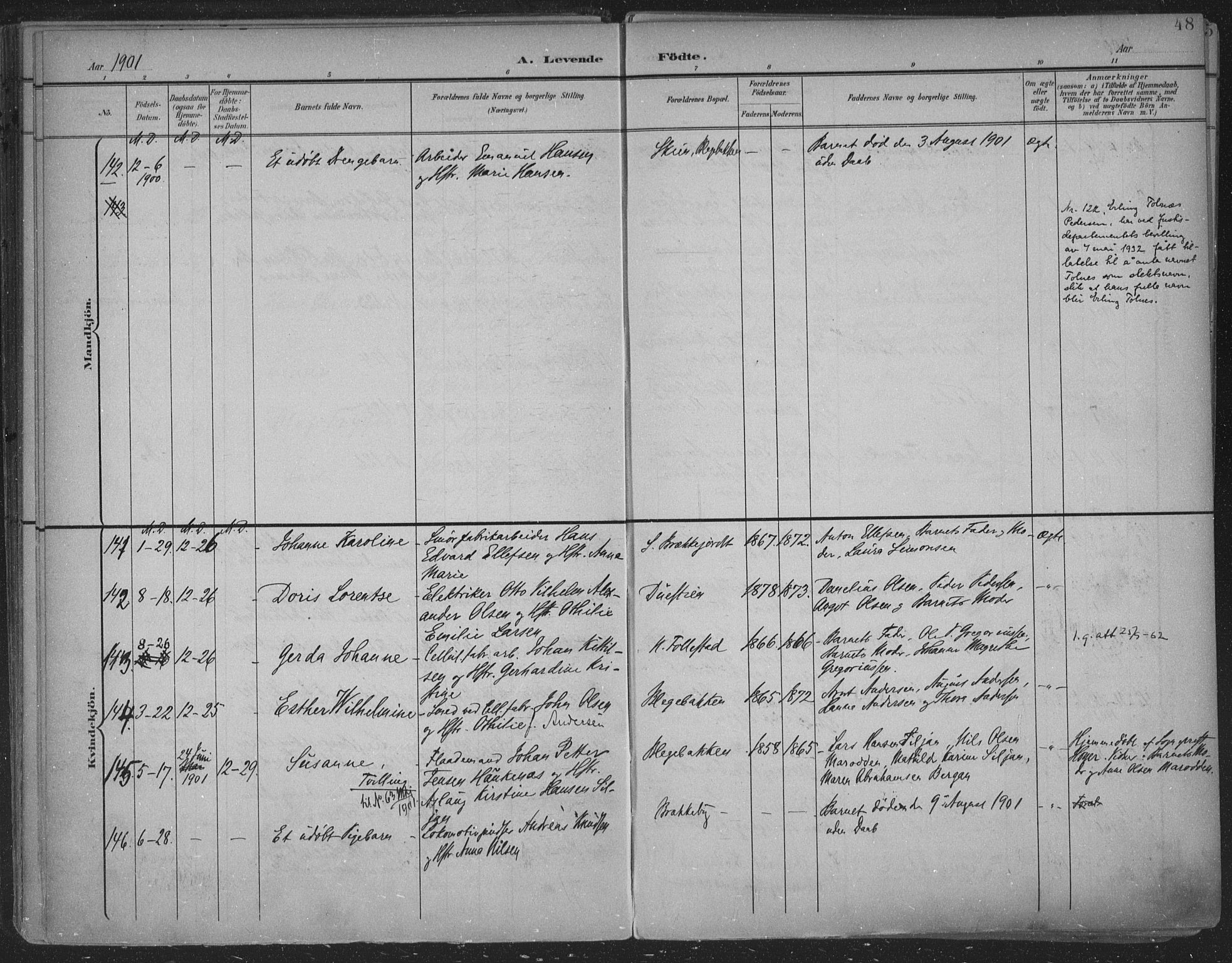 Skien kirkebøker, SAKO/A-302/F/Fa/L0011: Parish register (official) no. 11, 1900-1907, p. 48