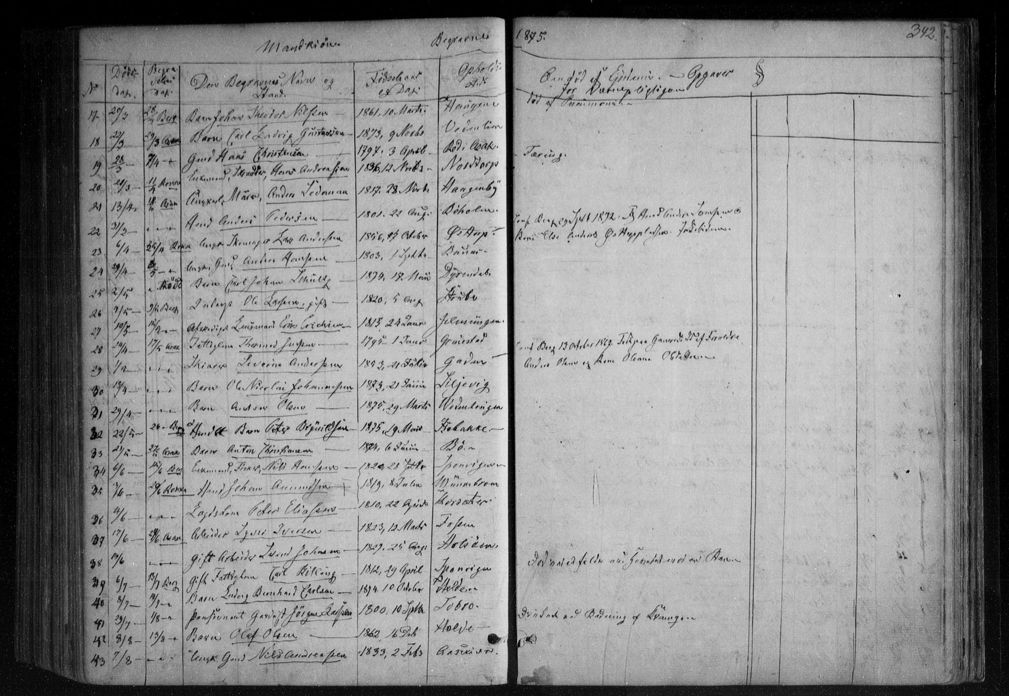 Berg prestekontor Kirkebøker, AV/SAO-A-10902/F/Fa/L0005: Parish register (official) no. I 5, 1861-1877, p. 342