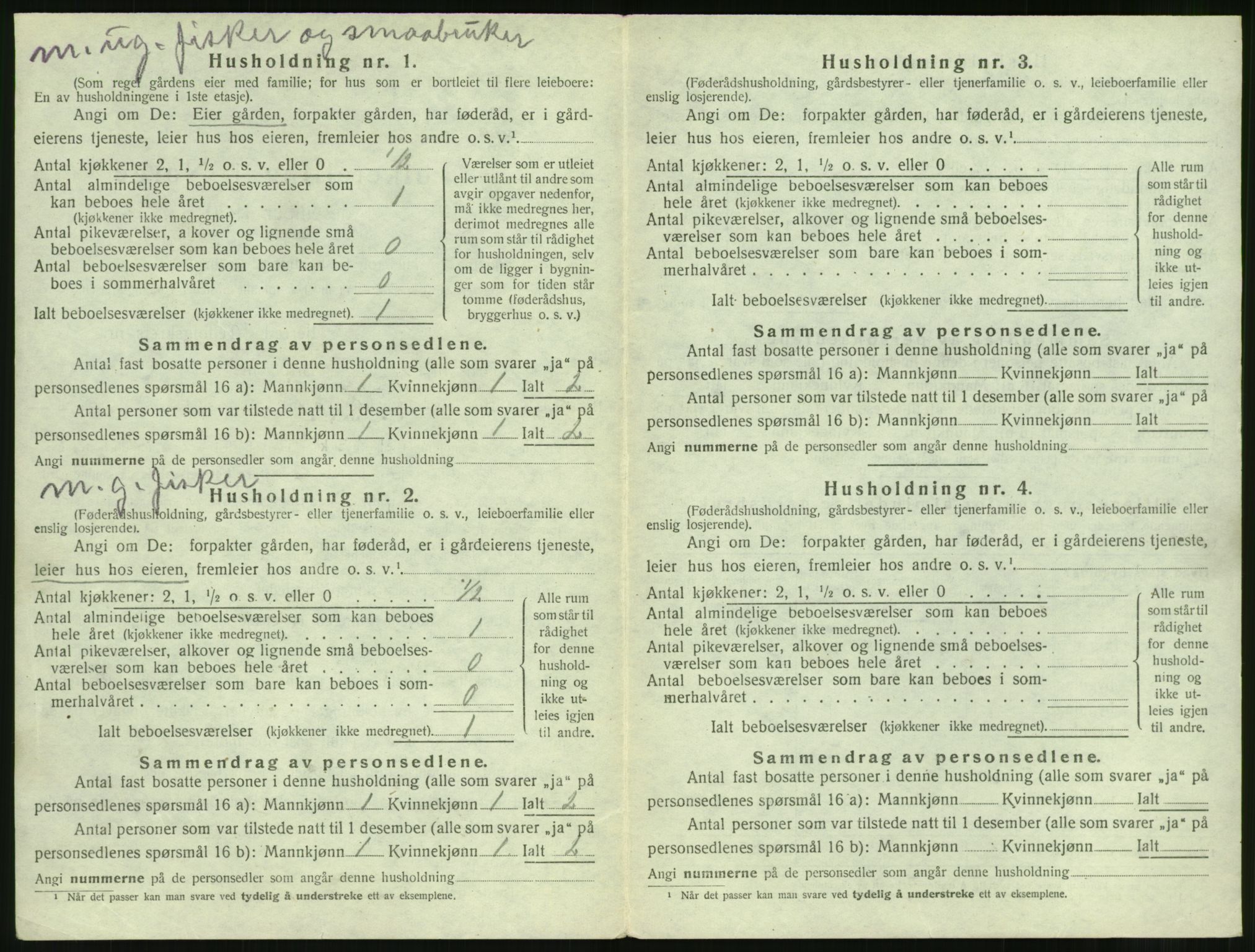 SAT, 1920 census for Vatne, 1920, p. 505