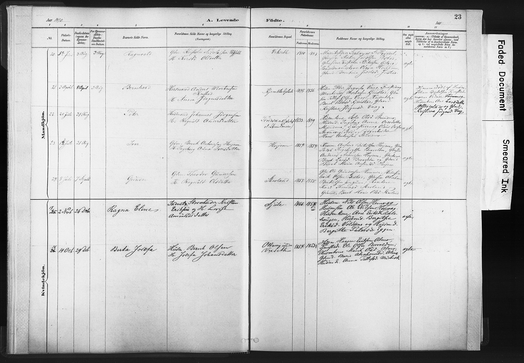 Ministerialprotokoller, klokkerbøker og fødselsregistre - Nord-Trøndelag, AV/SAT-A-1458/749/L0474: Parish register (official) no. 749A08, 1887-1903, p. 23