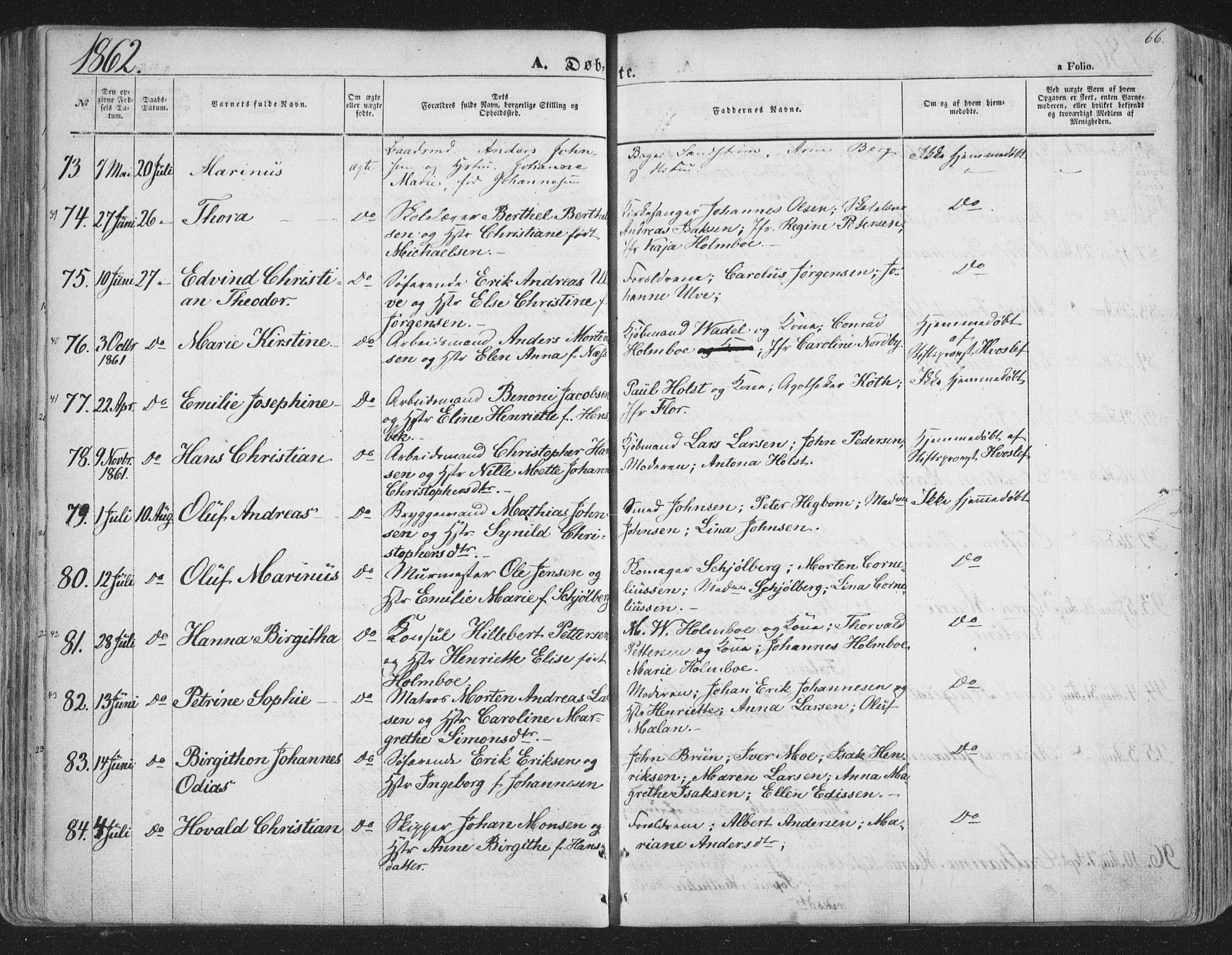 Tromsø sokneprestkontor/stiftsprosti/domprosti, SATØ/S-1343/G/Ga/L0011kirke: Parish register (official) no. 11, 1856-1865, p. 66