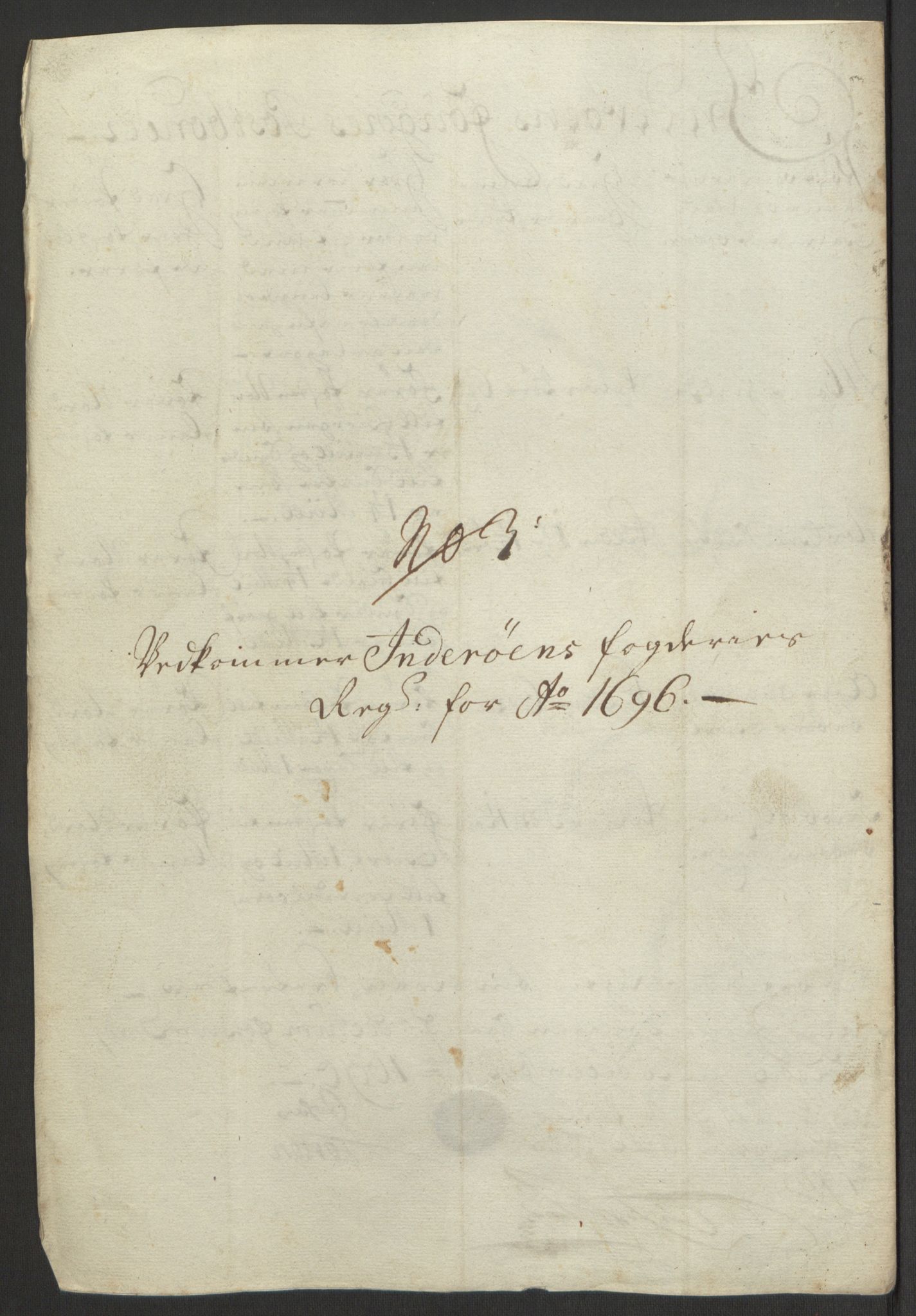Rentekammeret inntil 1814, Reviderte regnskaper, Fogderegnskap, RA/EA-4092/R63/L4309: Fogderegnskap Inderøy, 1695-1697, p. 326