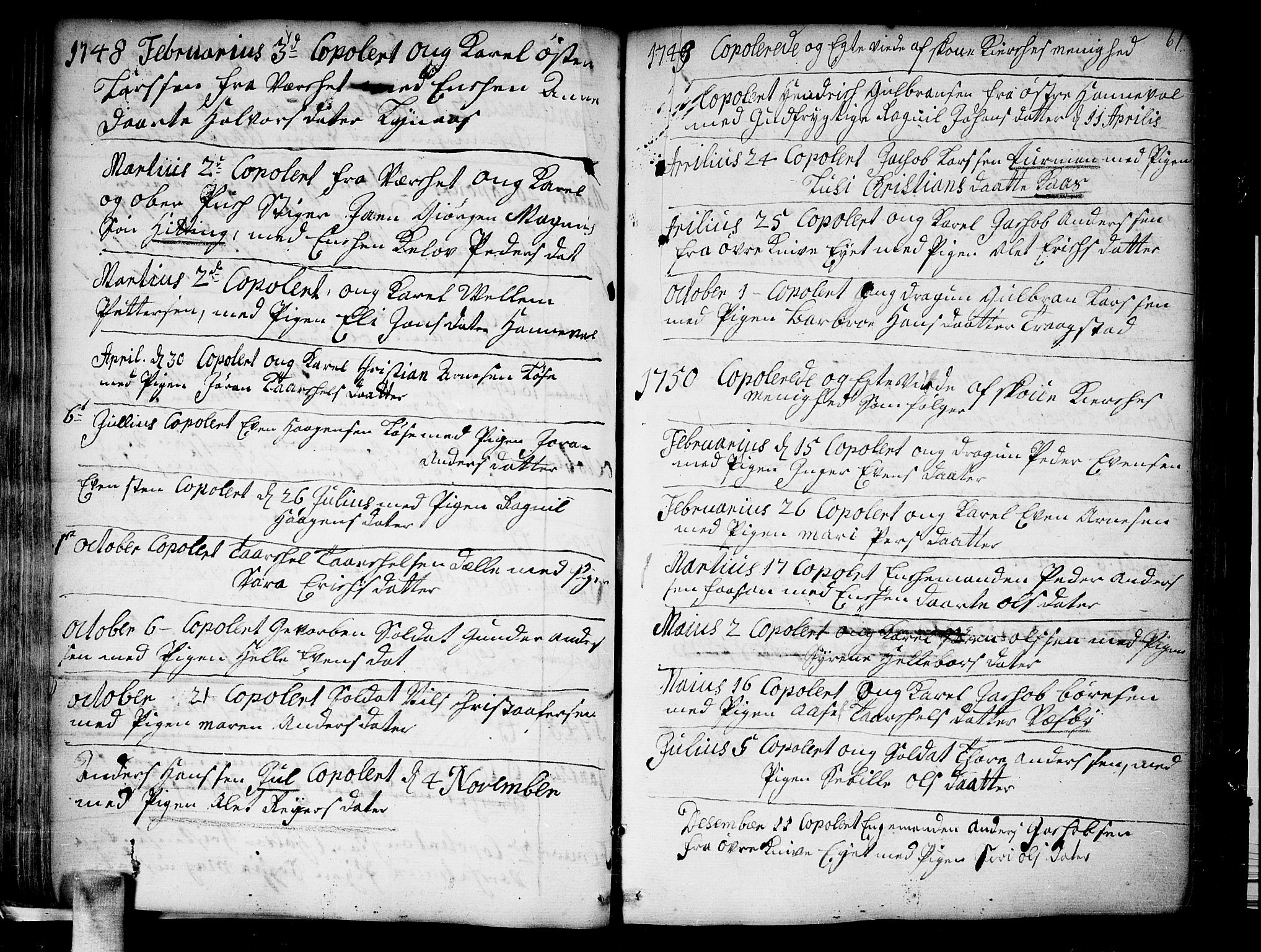 Skoger kirkebøker, SAKO/A-59/F/Fa/L0001: Parish register (official) no. I 1, 1746-1814, p. 61