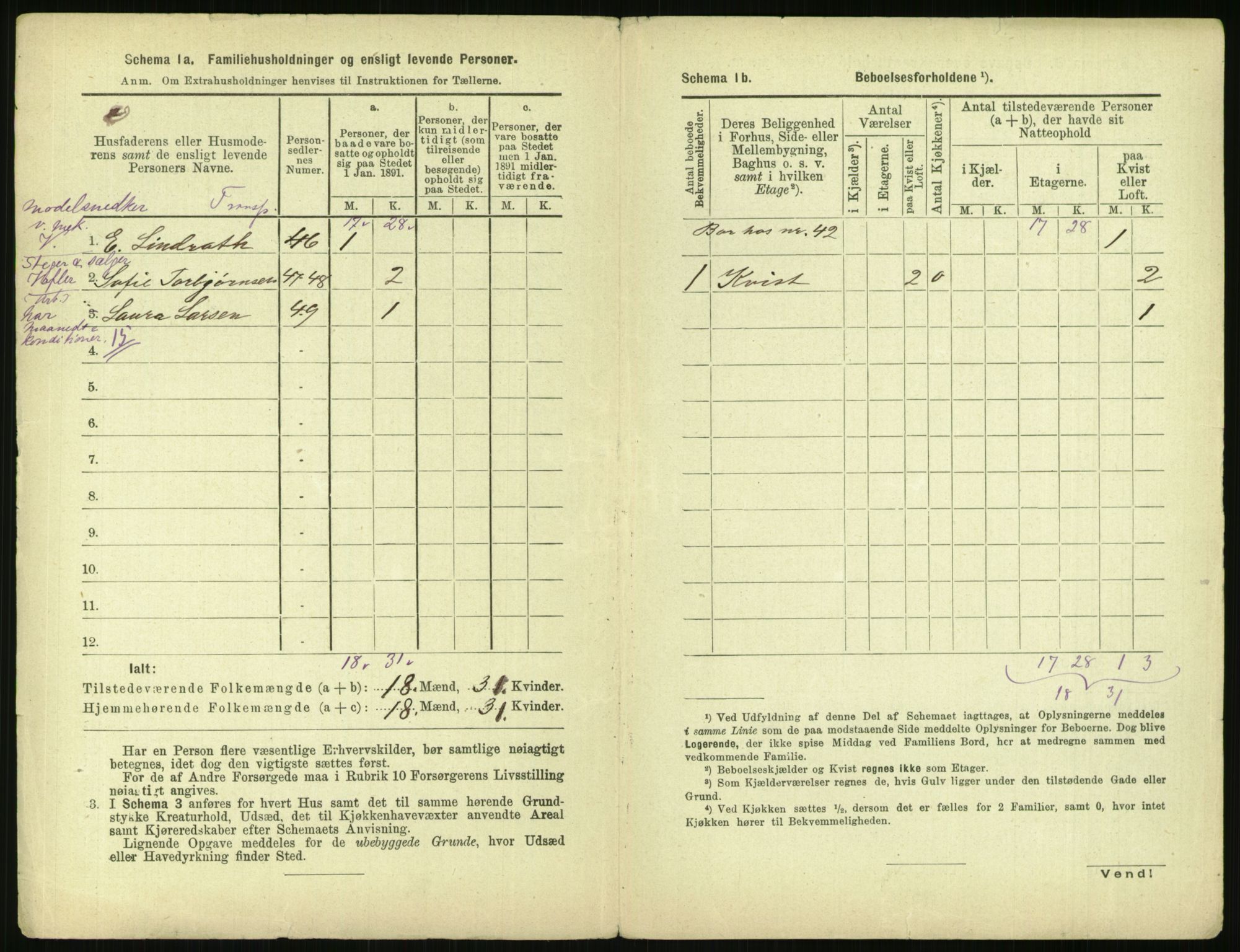 RA, 1891 census for 0301 Kristiania, 1891, p. 14827