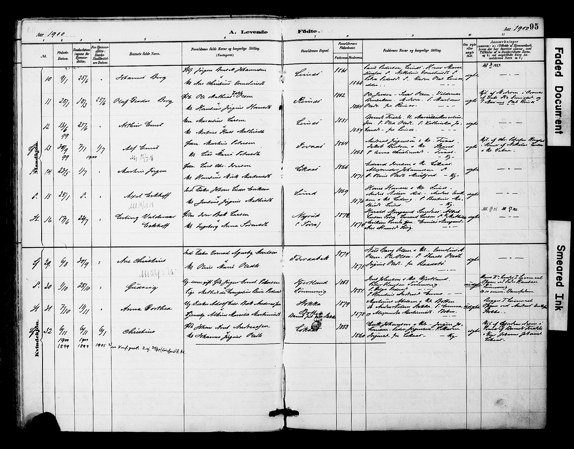 Ministerialprotokoller, klokkerbøker og fødselsregistre - Nordland, AV/SAT-A-1459/831/L0471: Parish register (official) no. 831A02, 1886-1901, p. 95