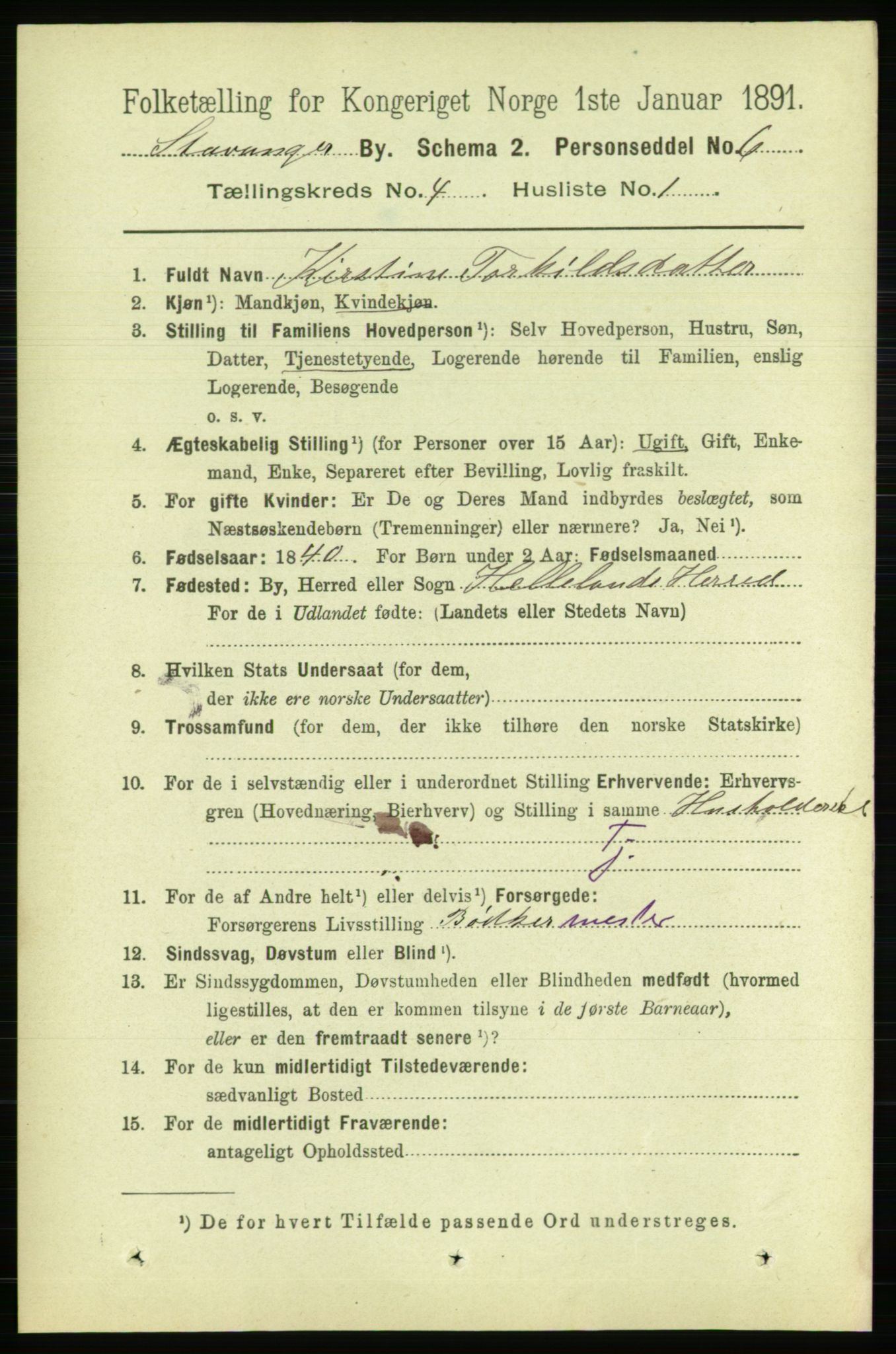 RA, 1891 census for 1103 Stavanger, 1891, p. 7680