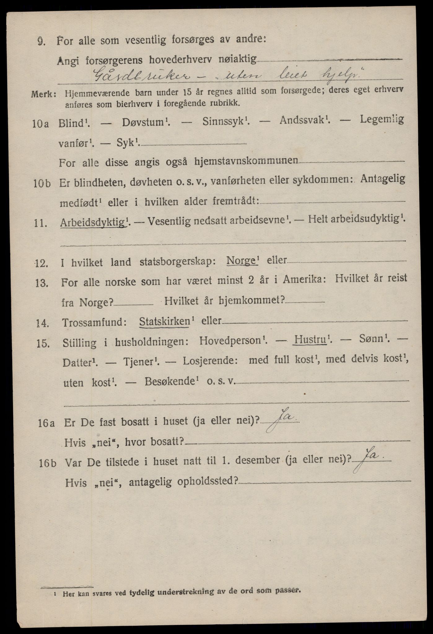 SAST, 1920 census for Ogna, 1920, p. 3008