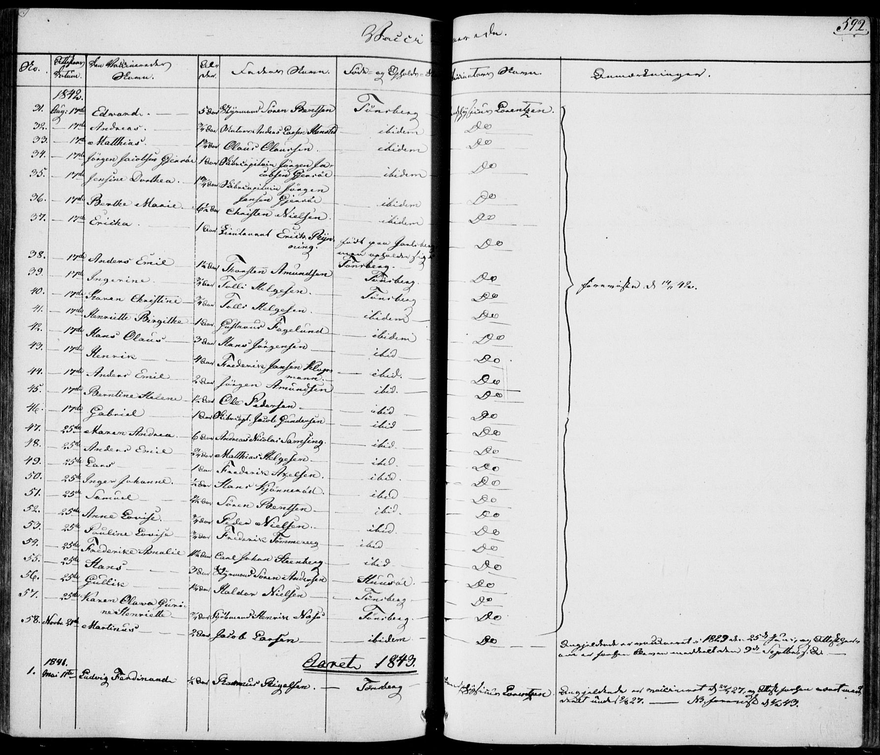 Tønsberg kirkebøker, AV/SAKO-A-330/F/Fa/L0006: Parish register (official) no. I 6, 1836-1844, p. 592