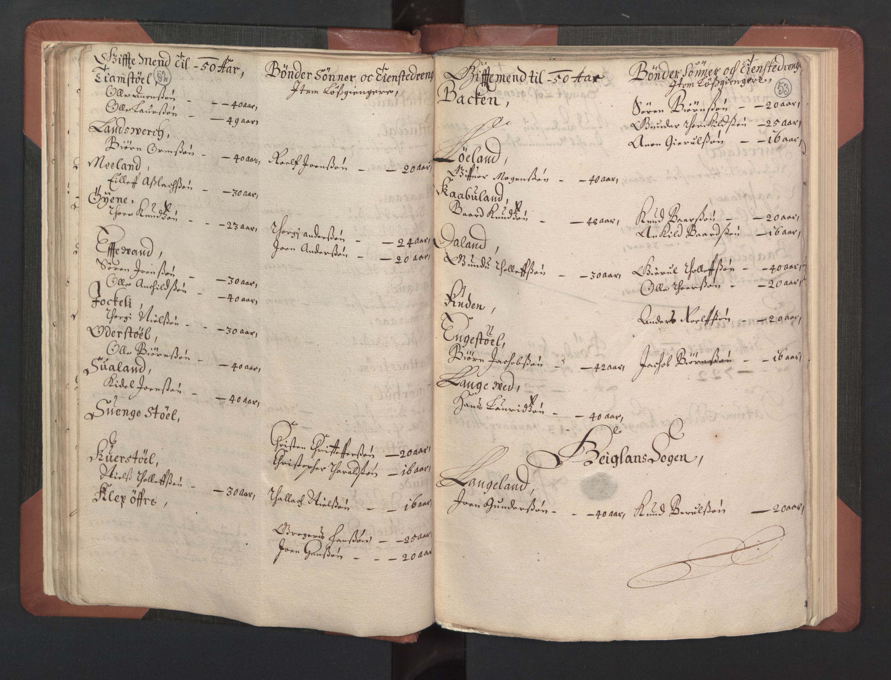 RA, Bailiff's Census 1664-1666, no. 8: Råbyggelaget fogderi, 1664-1665, p. 52-53