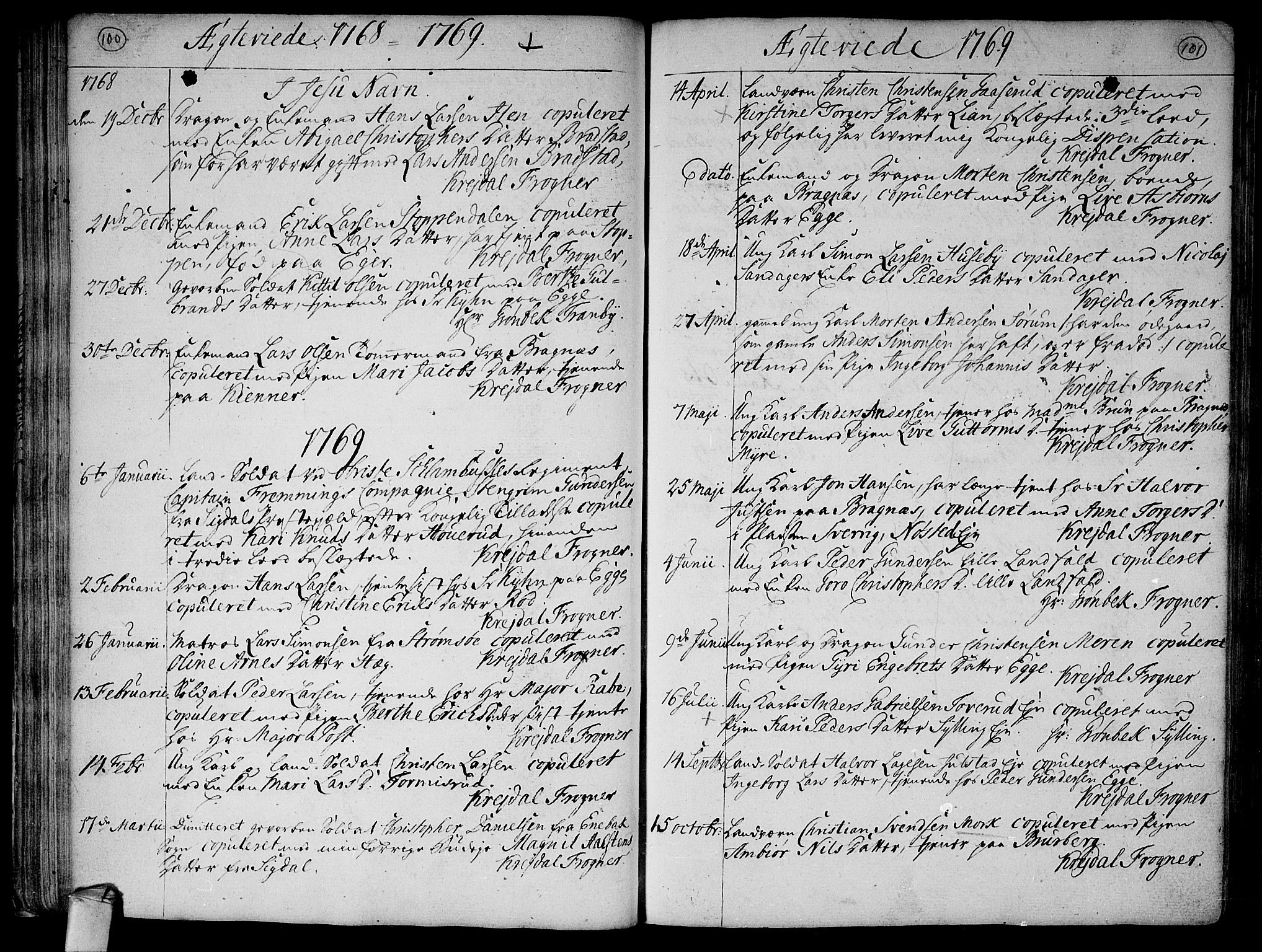 Lier kirkebøker, SAKO/A-230/F/Fa/L0005: Parish register (official) no. I 5, 1764-1777, p. 100-101