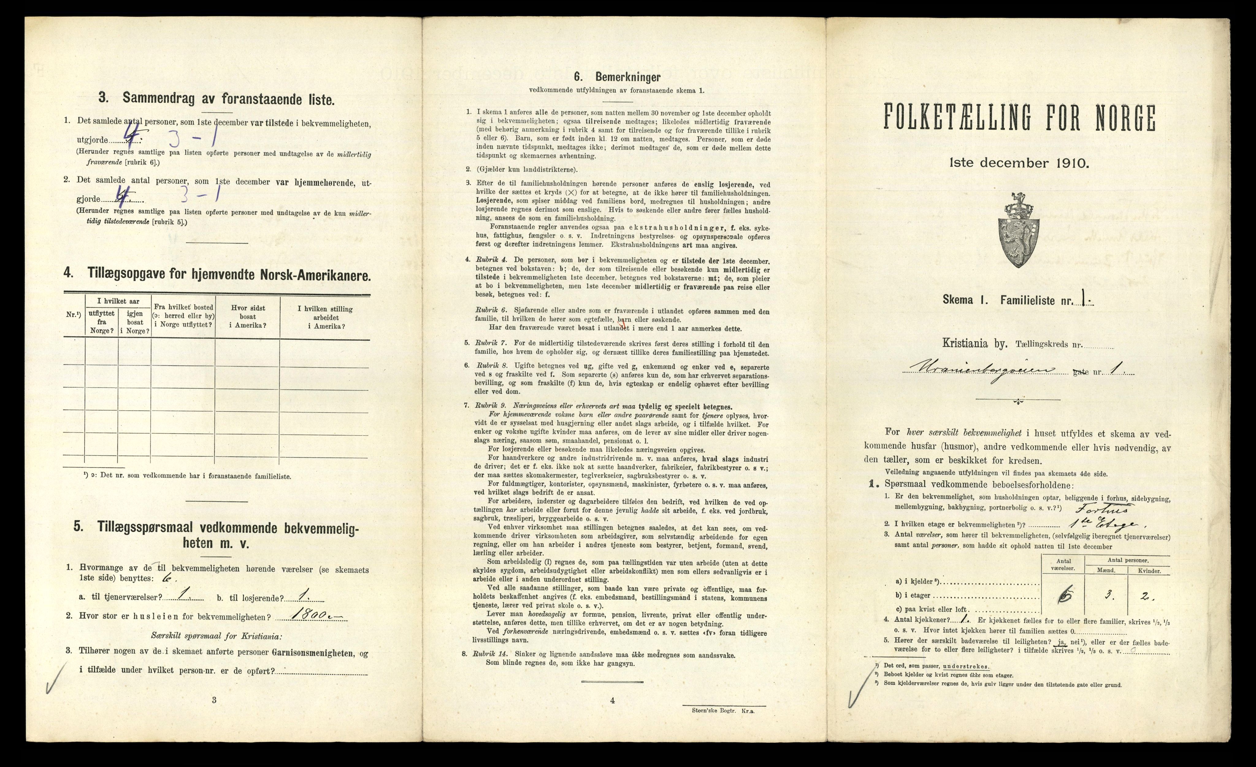 RA, 1910 census for Kristiania, 1910, p. 115461