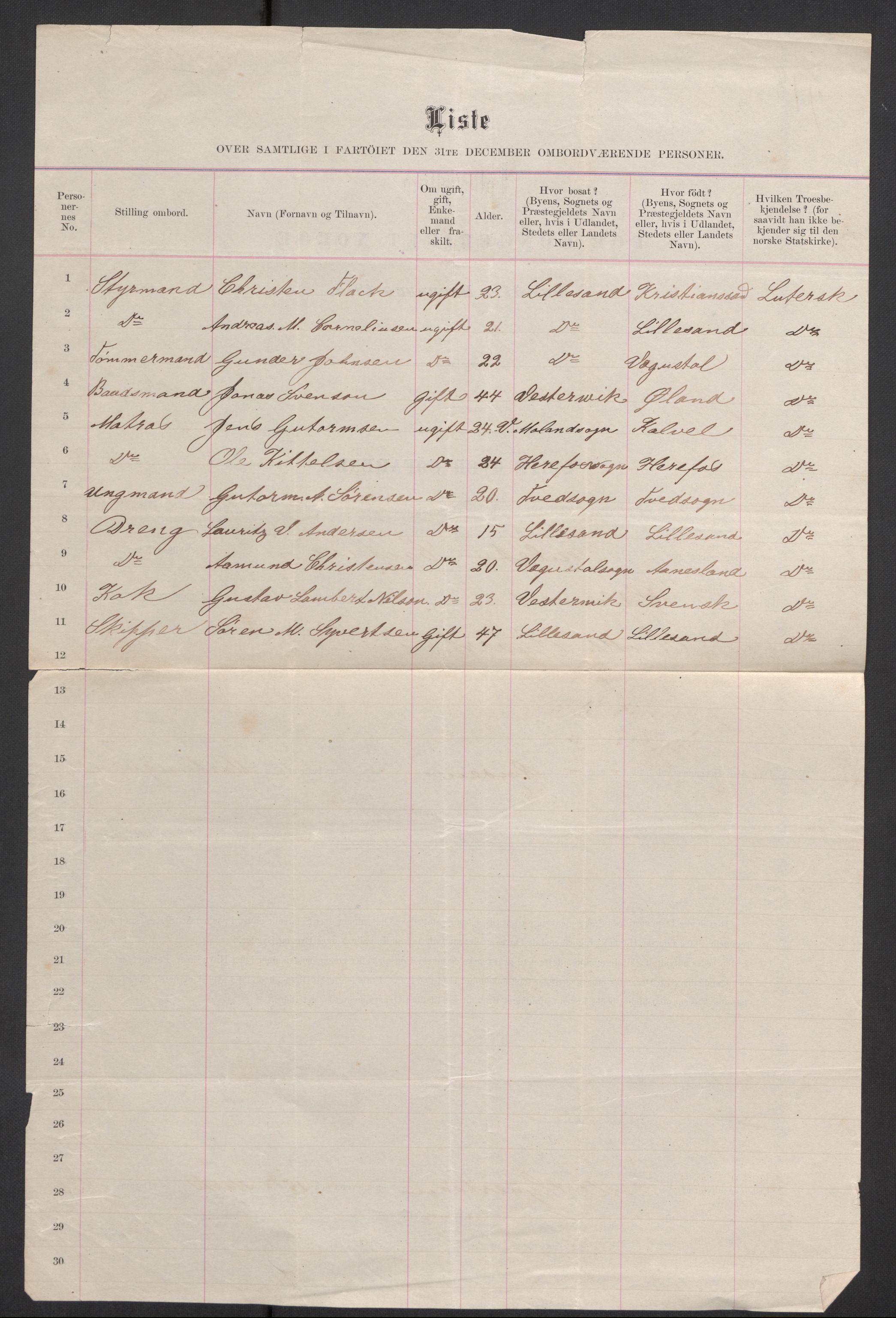 RA, 1875 census, lists of crew on ships: Ships in ports abroad, 1875, p. 226