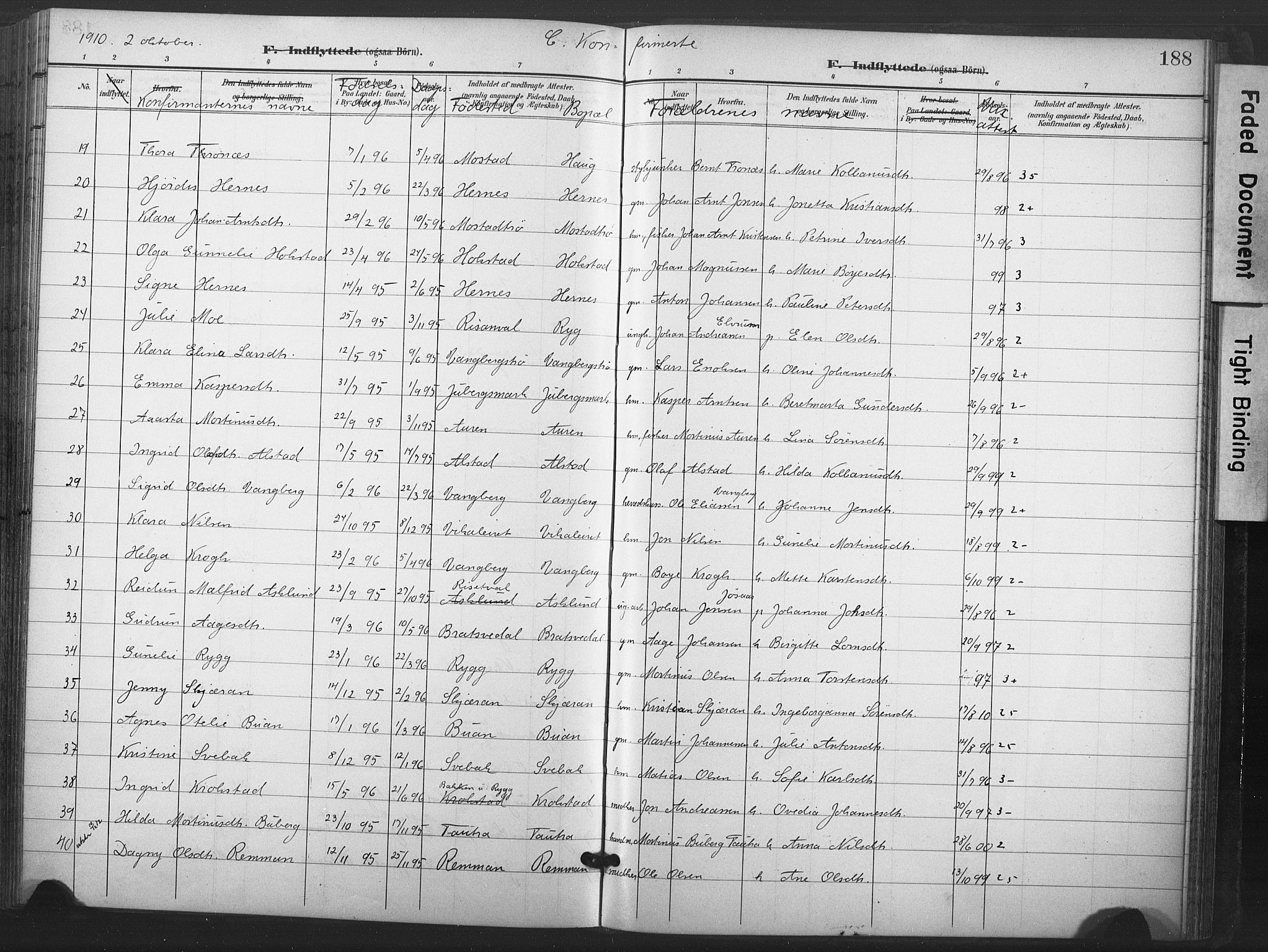 Ministerialprotokoller, klokkerbøker og fødselsregistre - Nord-Trøndelag, SAT/A-1458/713/L0122: Parish register (official) no. 713A11, 1899-1910, p. 188