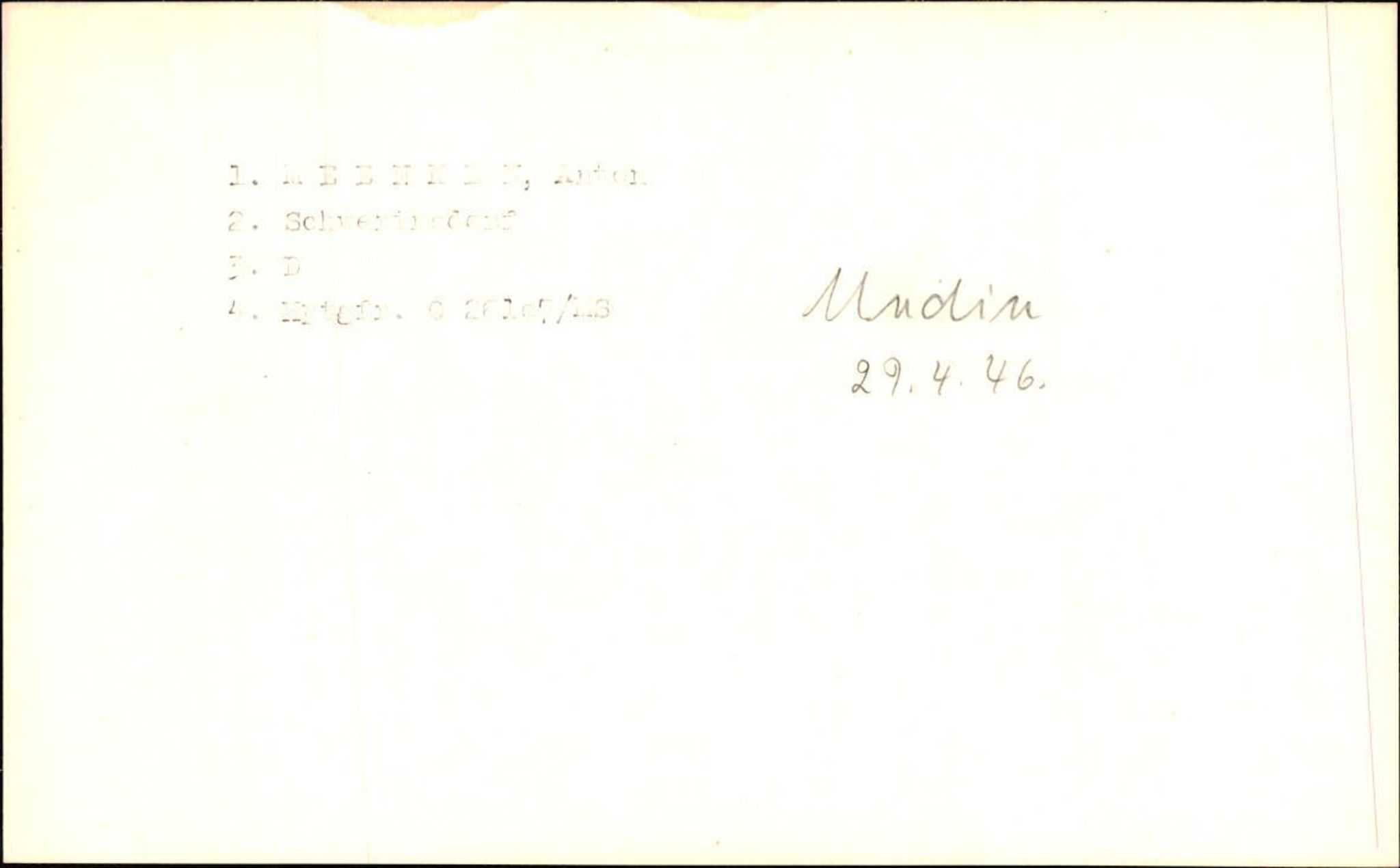 Hjemsendte tyskere , AV/RA-RAFA-6487/D/Db/L0019: Medrow-Mulsow, 1945-1947, p. 6