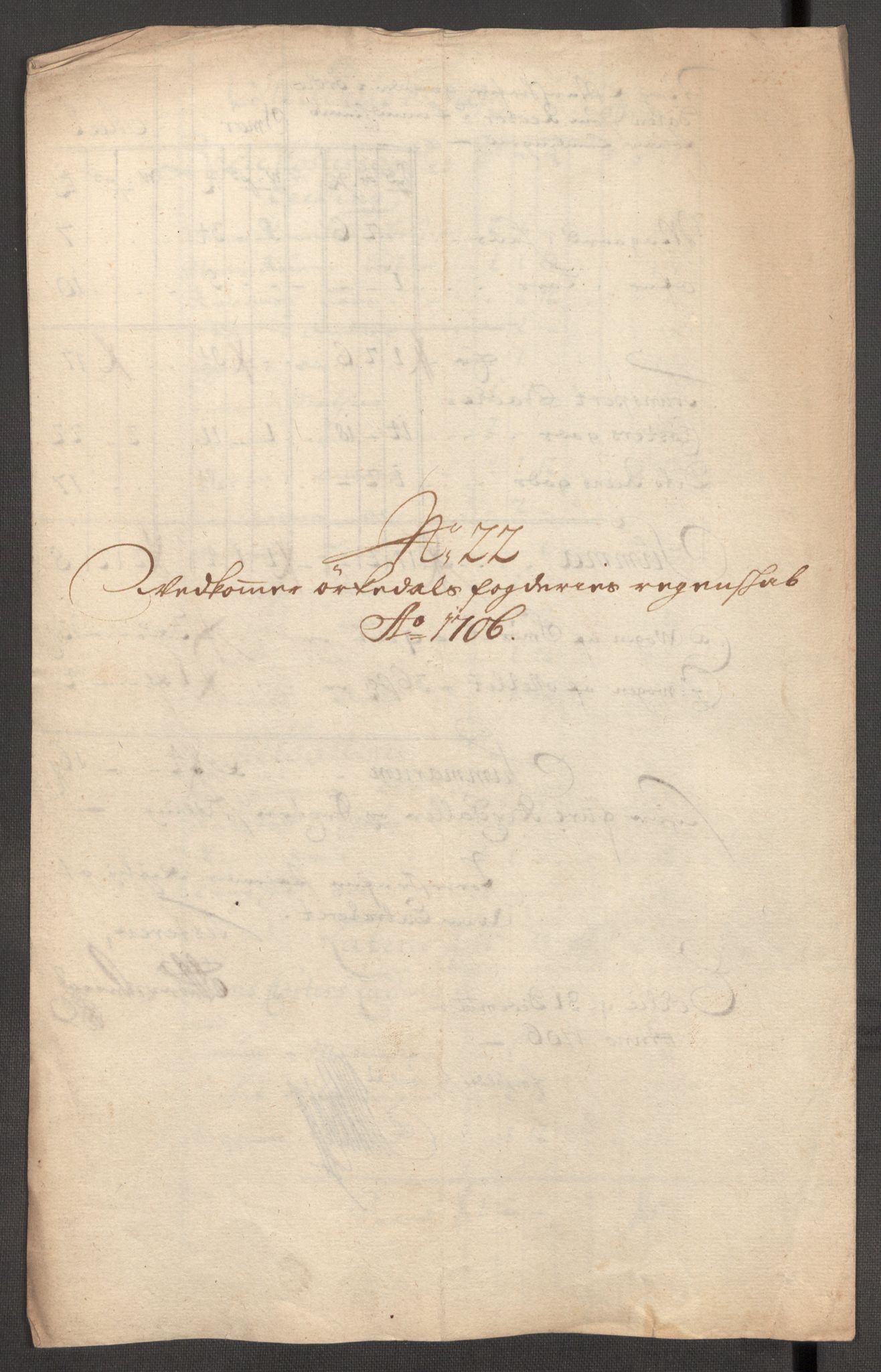 Rentekammeret inntil 1814, Reviderte regnskaper, Fogderegnskap, AV/RA-EA-4092/R60/L3956: Fogderegnskap Orkdal og Gauldal, 1706, p. 202