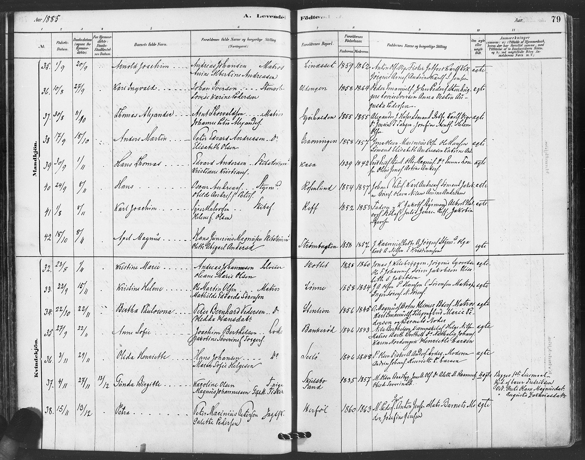 Hvaler prestekontor Kirkebøker, SAO/A-2001/F/Fa/L0008: Parish register (official) no. I 8, 1878-1895, p. 79