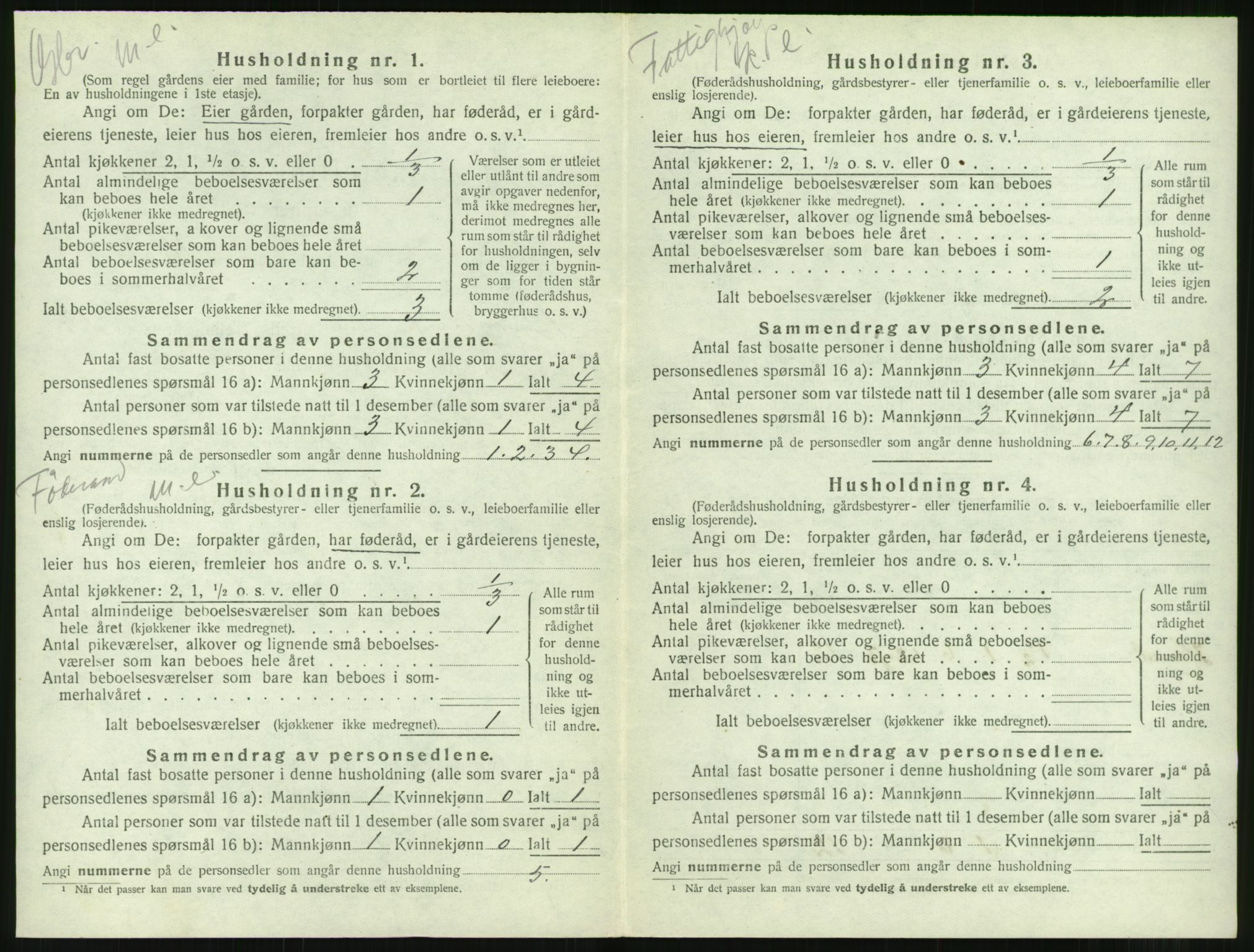 SAT, 1920 census for Borgund, 1920, p. 1281