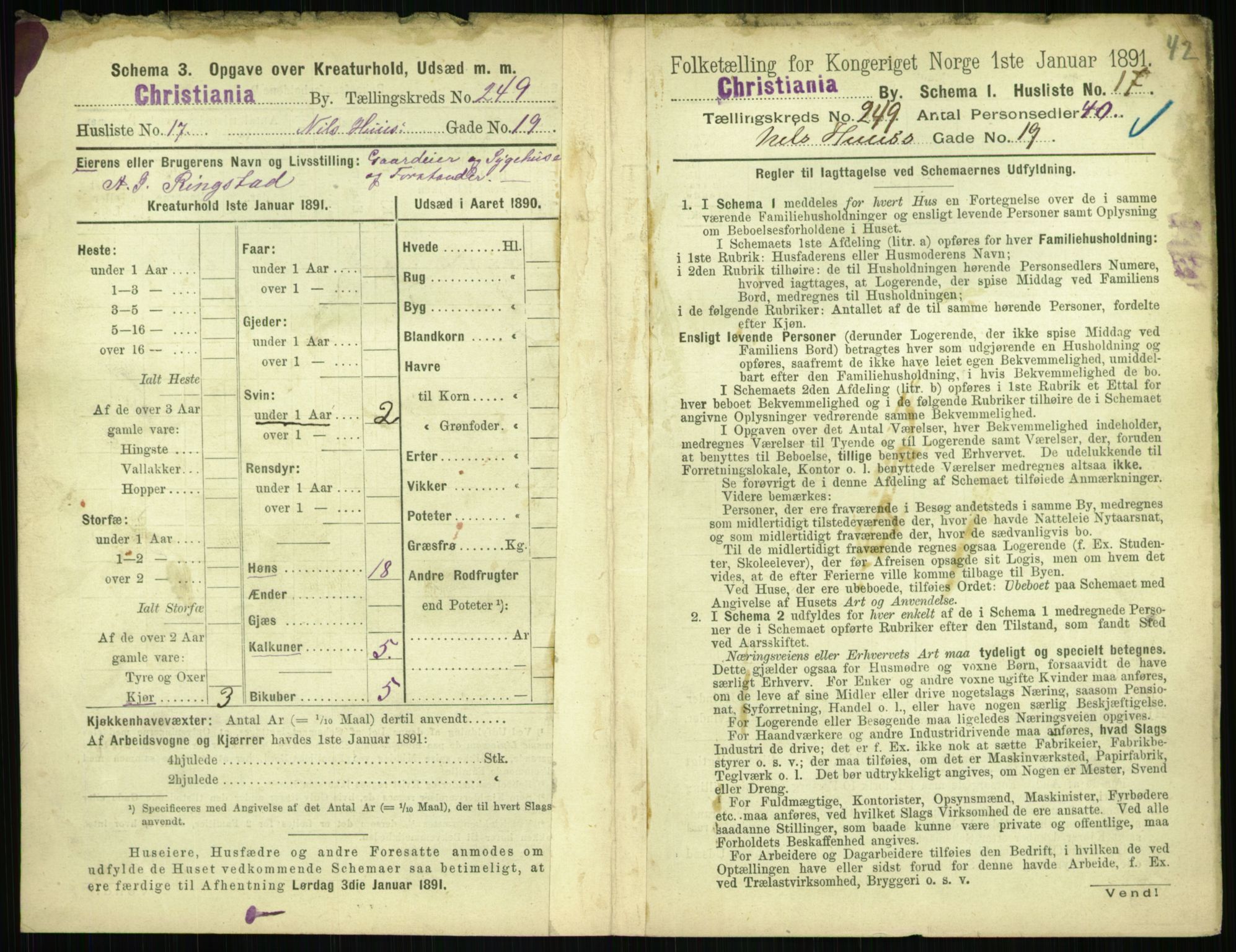 RA, 1891 census for 0301 Kristiania, 1891, p. 152307