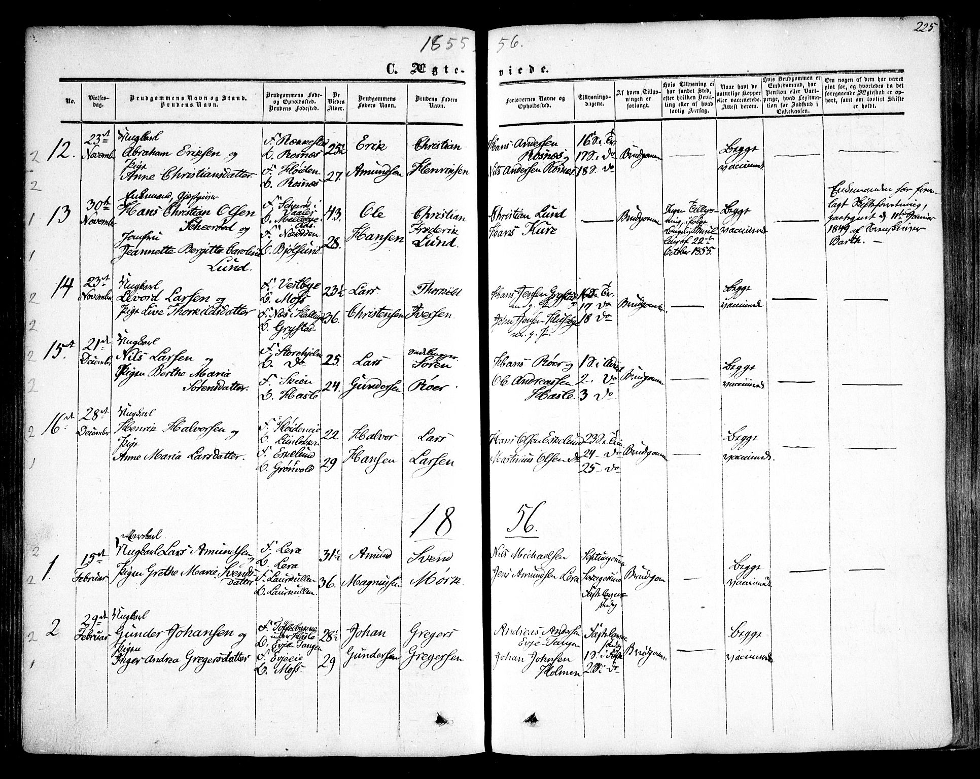 Rygge prestekontor Kirkebøker, SAO/A-10084b/F/Fa/L0005: Parish register (official) no. 5, 1852-1871, p. 225