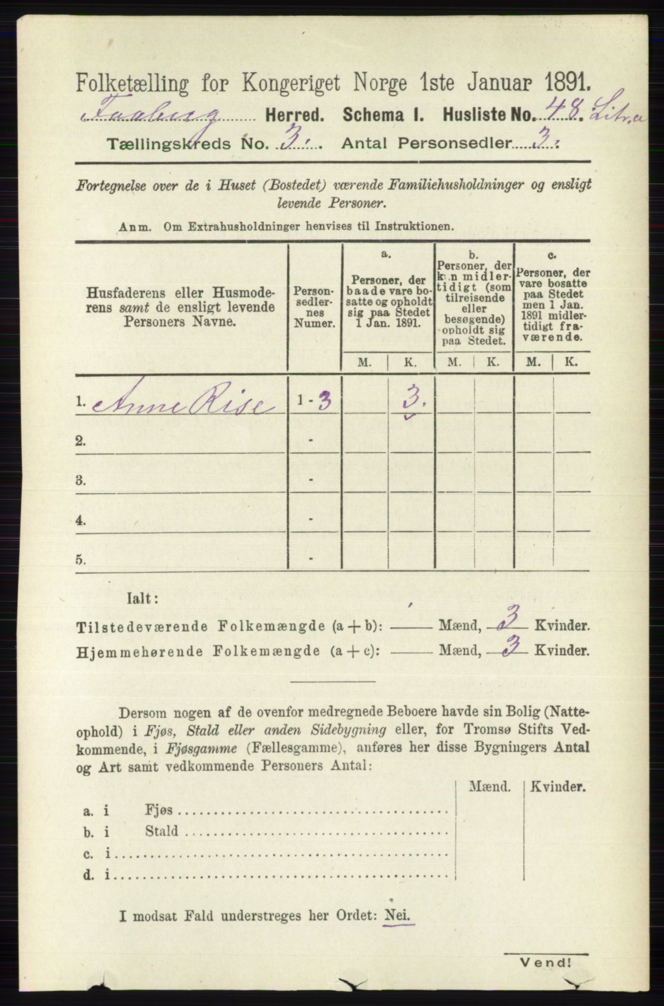 RA, 1891 census for 0524 Fåberg, 1891, p. 849