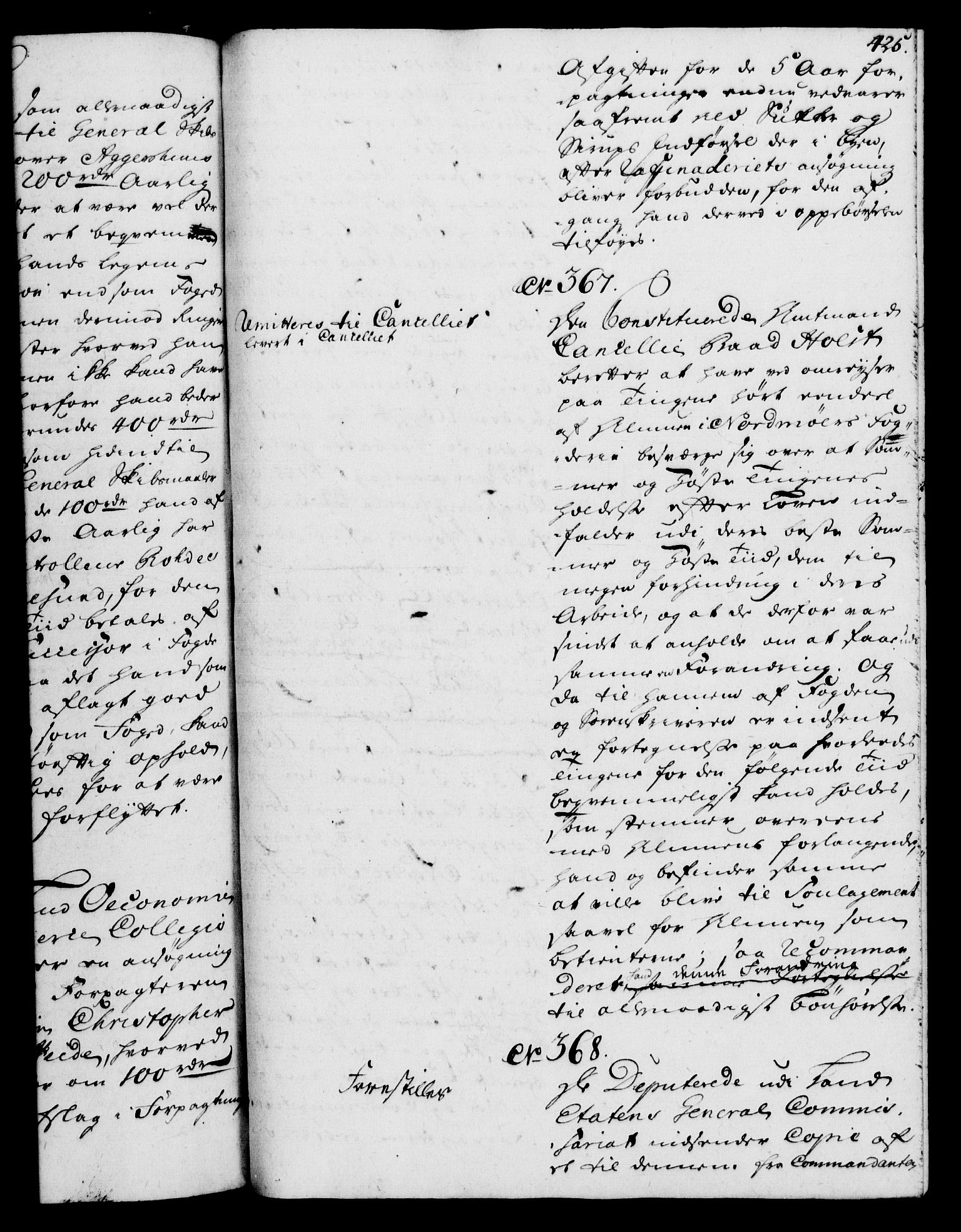 Rentekammeret, Kammerkanselliet, RA/EA-3111/G/Gh/Gha/L0032: Norsk ekstraktmemorialprotokoll (merket RK 53.77), 1753-1755, p. 425