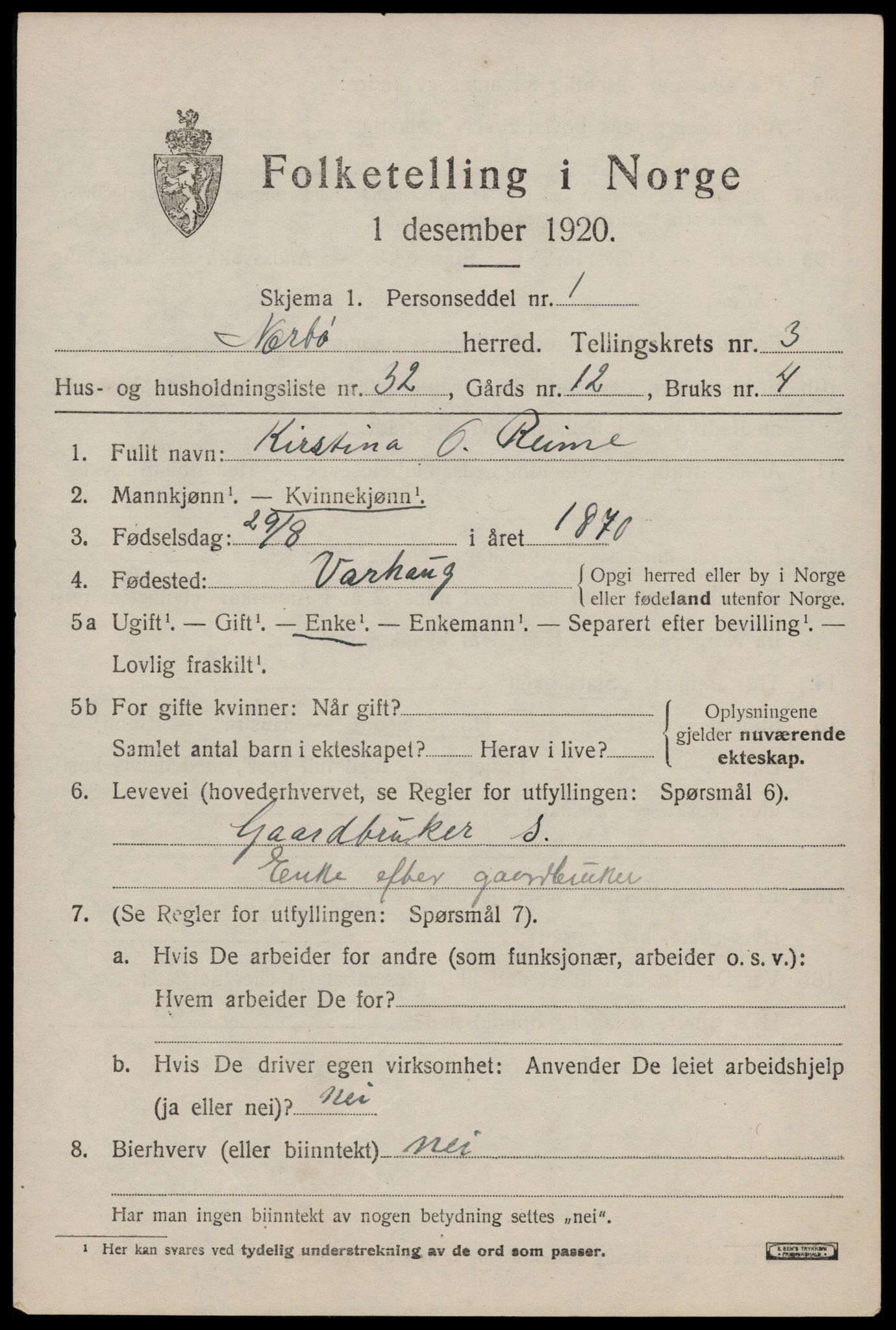 SAST, 1920 census for Nærbø, 1920, p. 2547