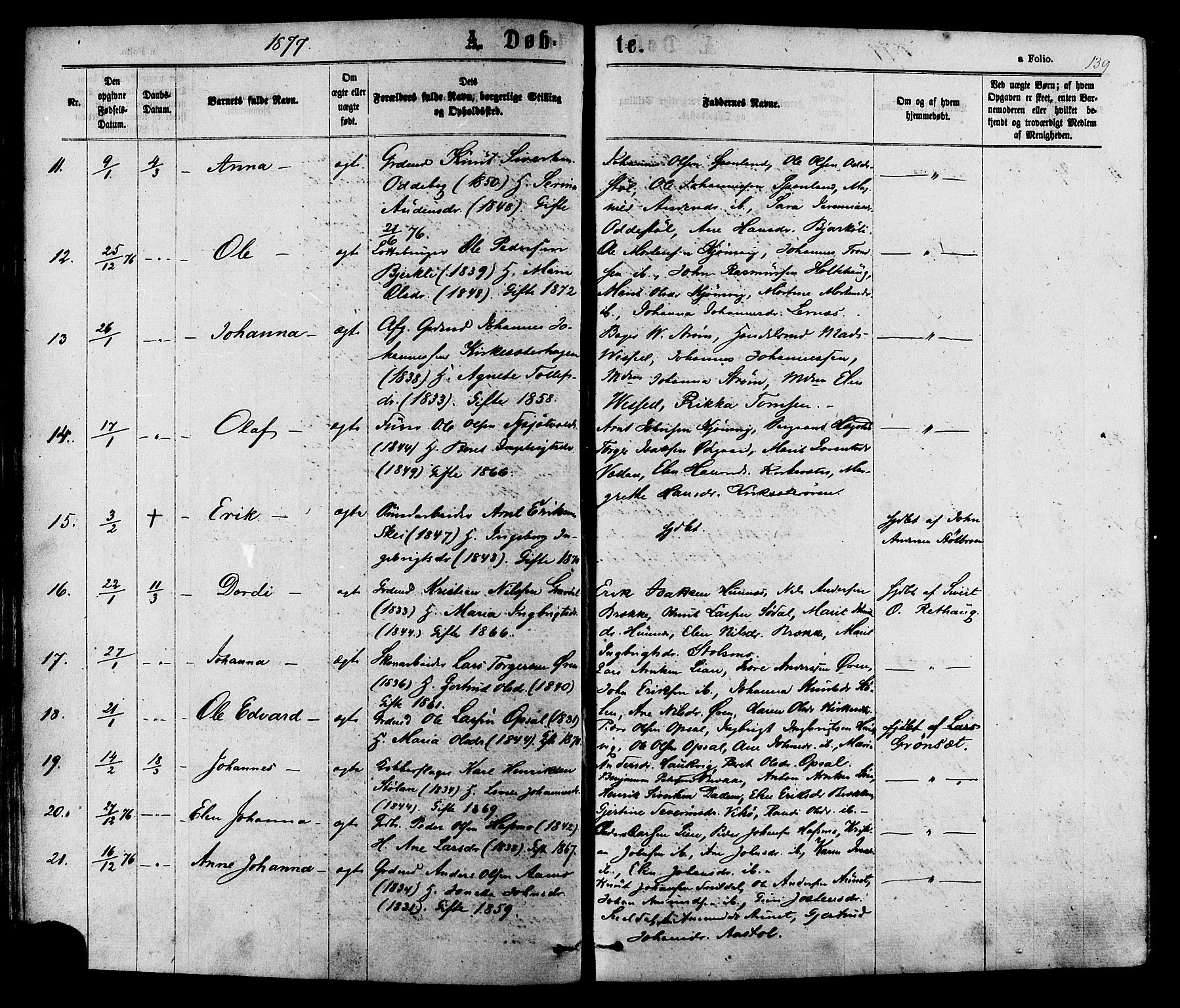 Ministerialprotokoller, klokkerbøker og fødselsregistre - Sør-Trøndelag, SAT/A-1456/630/L0495: Parish register (official) no. 630A08, 1868-1878, p. 139